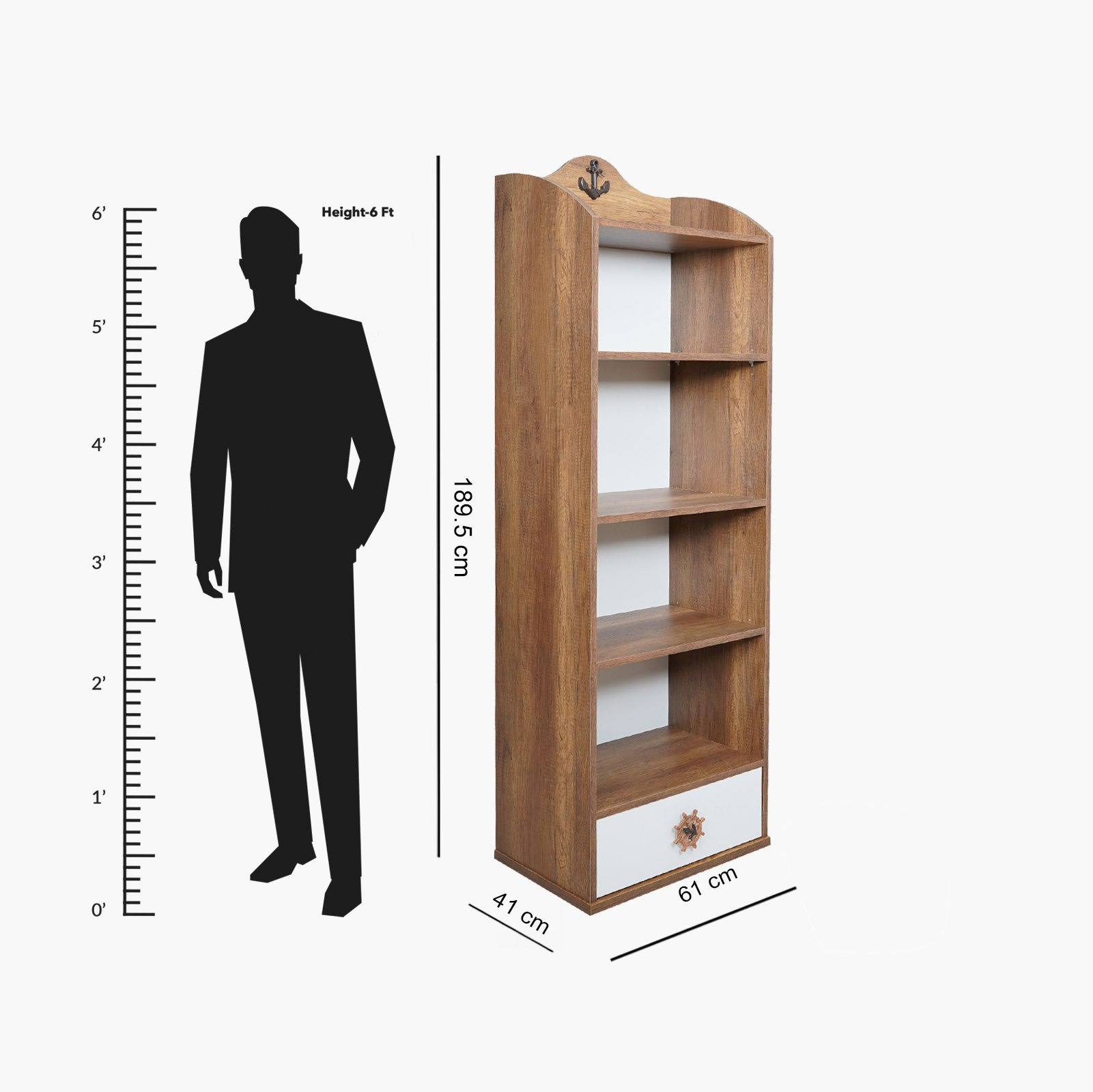 خزانة كتب بدرج واحد - كابتن من موڤو -hbxfurniture-office-bookcases-image-7