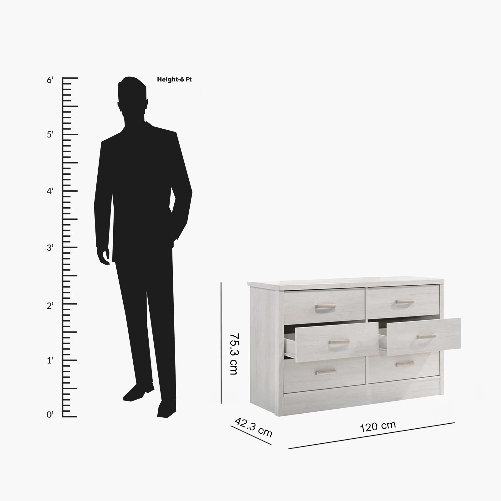 طاولة تزيين كبيرة 6 أدراج دون مرآة من بليندا-hbxfurniture-bedroom-dressersandmirrors-image-7
