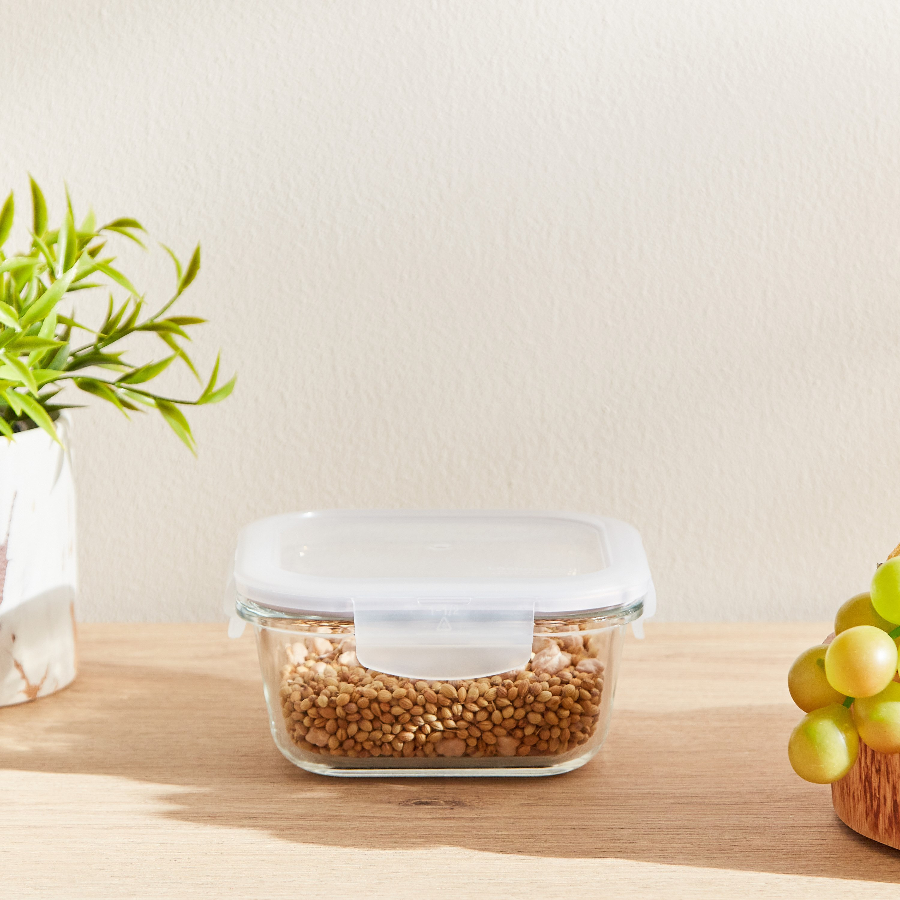 Lock & Lock Boroseal Heat Resistant Square Glass Container - 500 ml-hbxhomeware-hbxkitchen-image-1