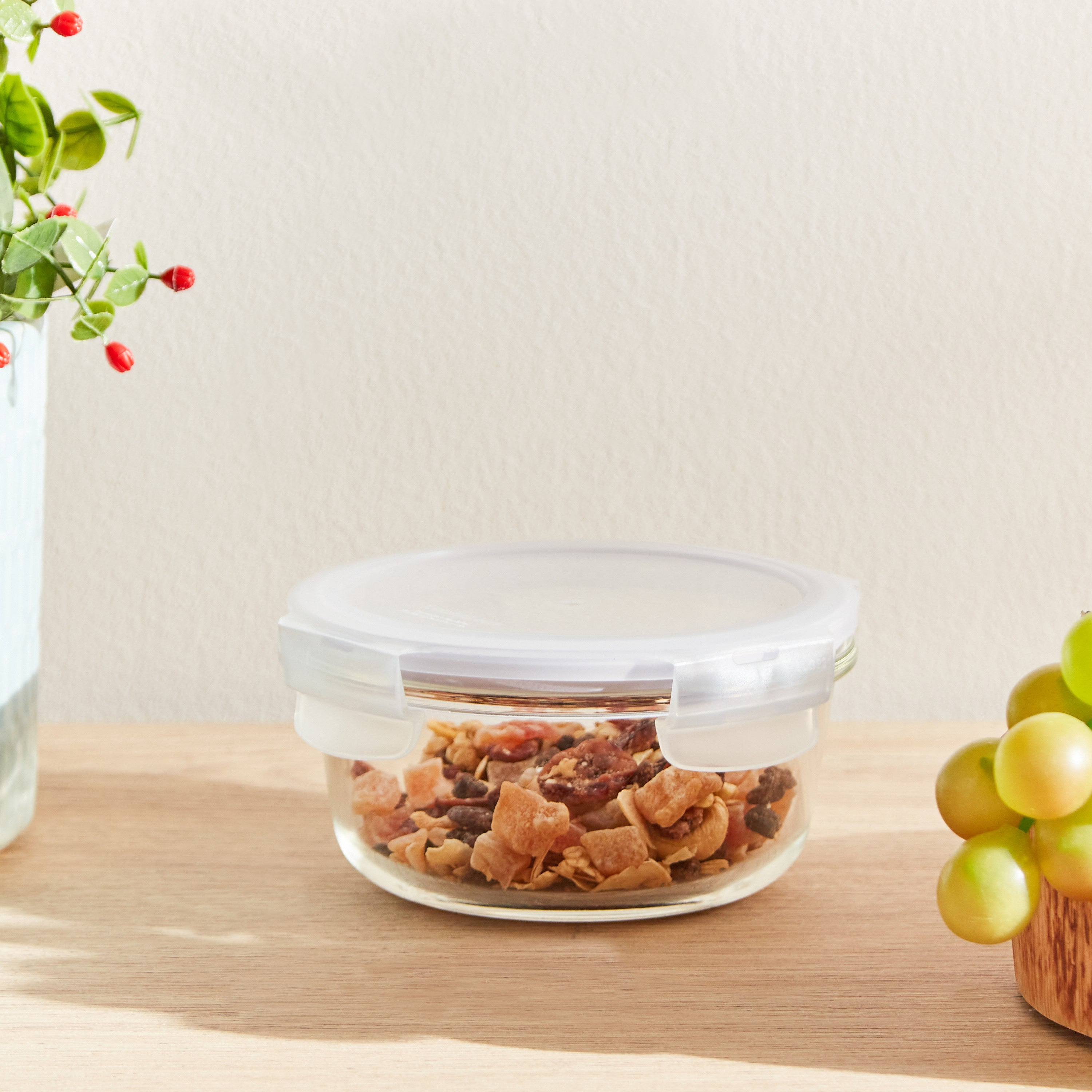 Lock & Lock Boroseal Heat Resistant Round Glass Container - 380 ml-hbxhomeware-hbxkitchen-image-1