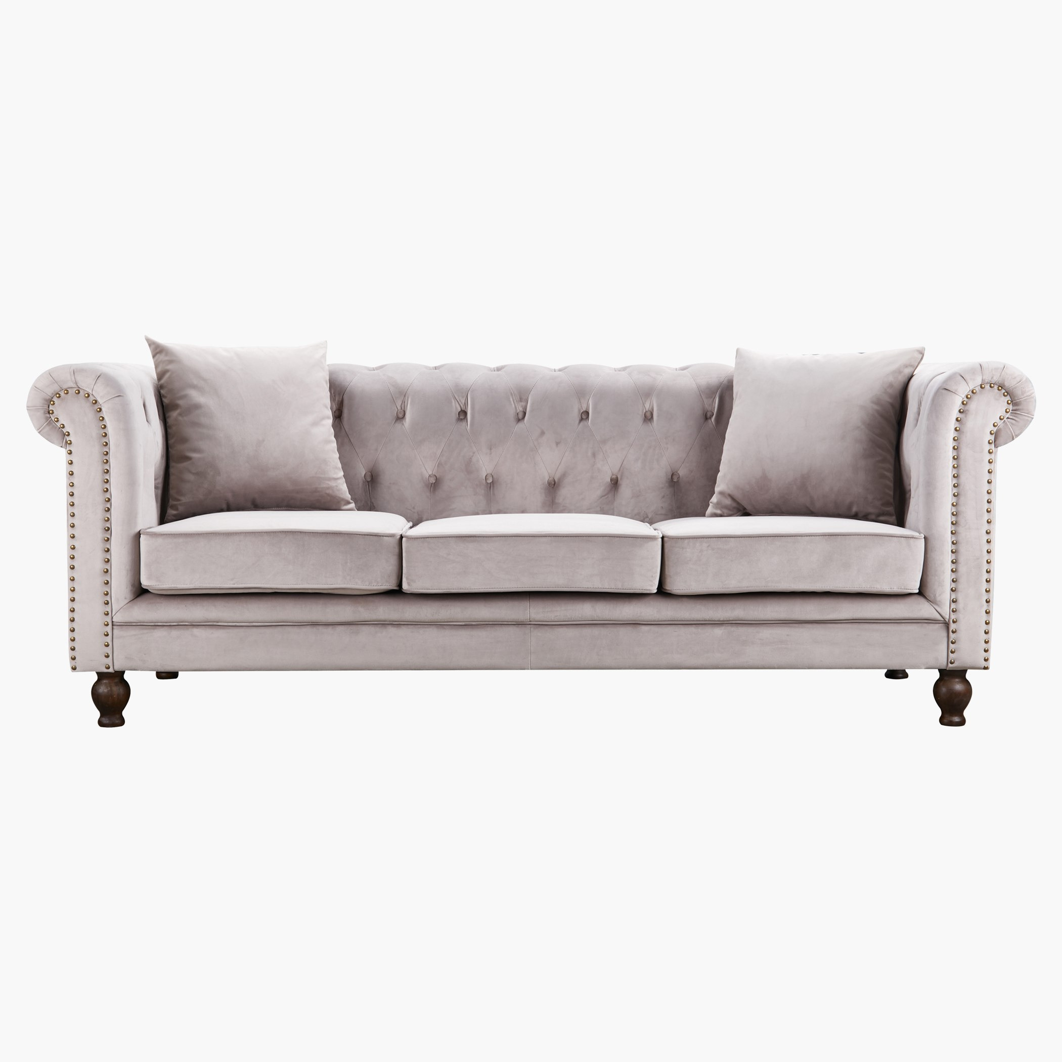 كنبة مخمليّة معنقدة 3 مقاعد مع وسادتين من صوفيا-hbxlivingroom-sofasandarmchairs-sofas-image-1