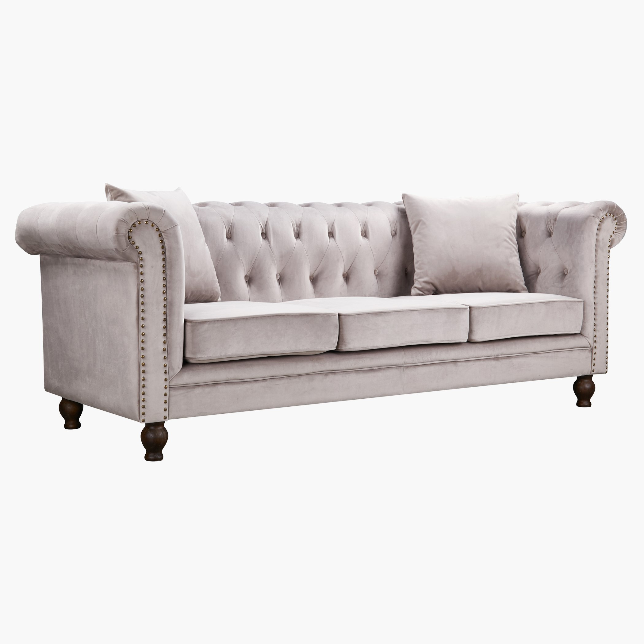 كنبة مخمليّة معنقدة 3 مقاعد مع وسادتين من صوفيا-hbxlivingroom-sofasandarmchairs-sofas-image-2