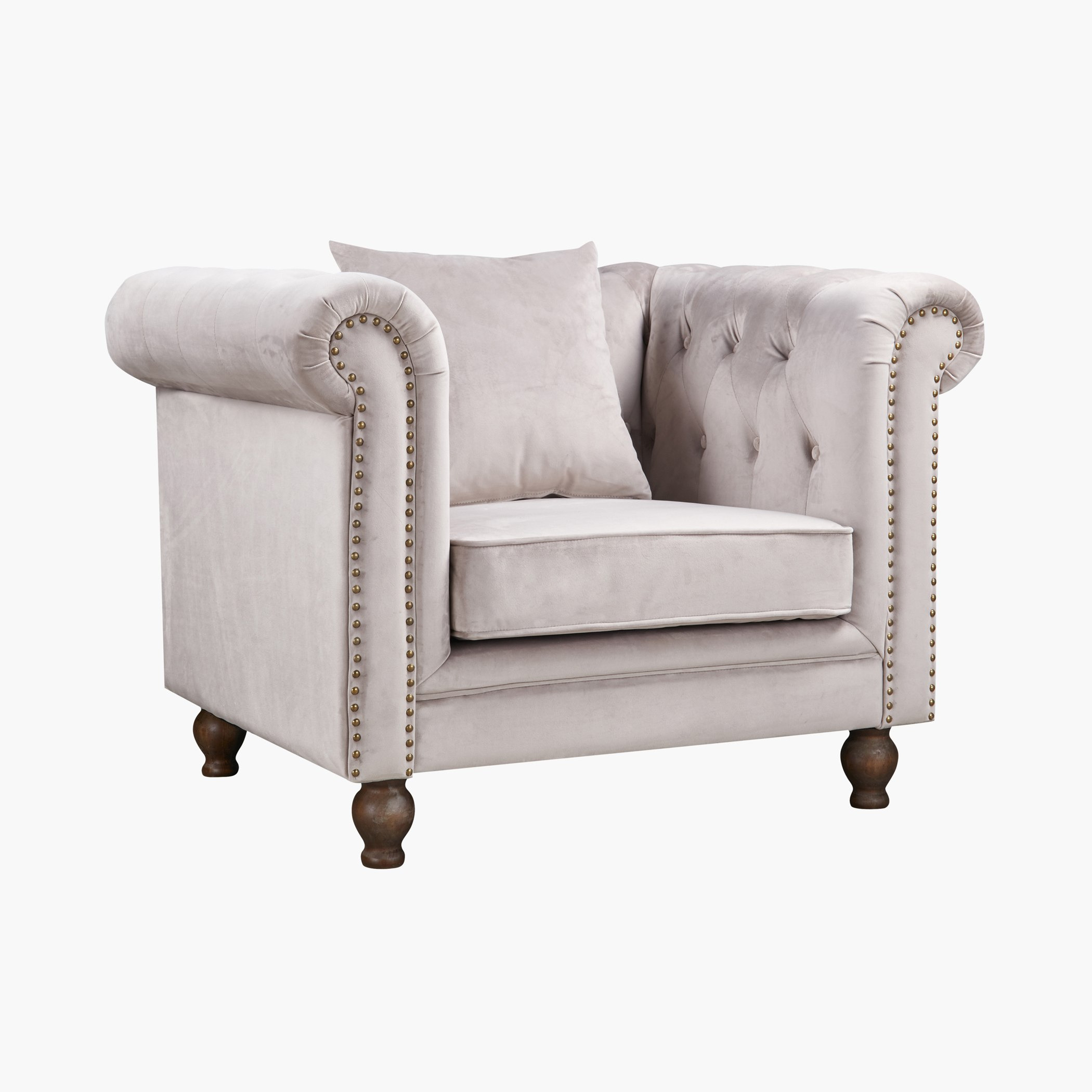 Sofia 1-Seater Tufted Velvet Armchair with Cushion-hbxlivingroom-sofasandarmchairs-sofas-image-2