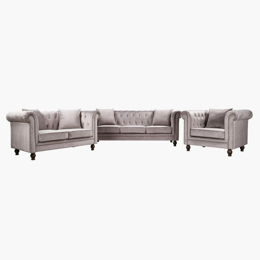 Sofia 1-Seater Tufted Velvet Armchair with Cushion-Sofas-image-5