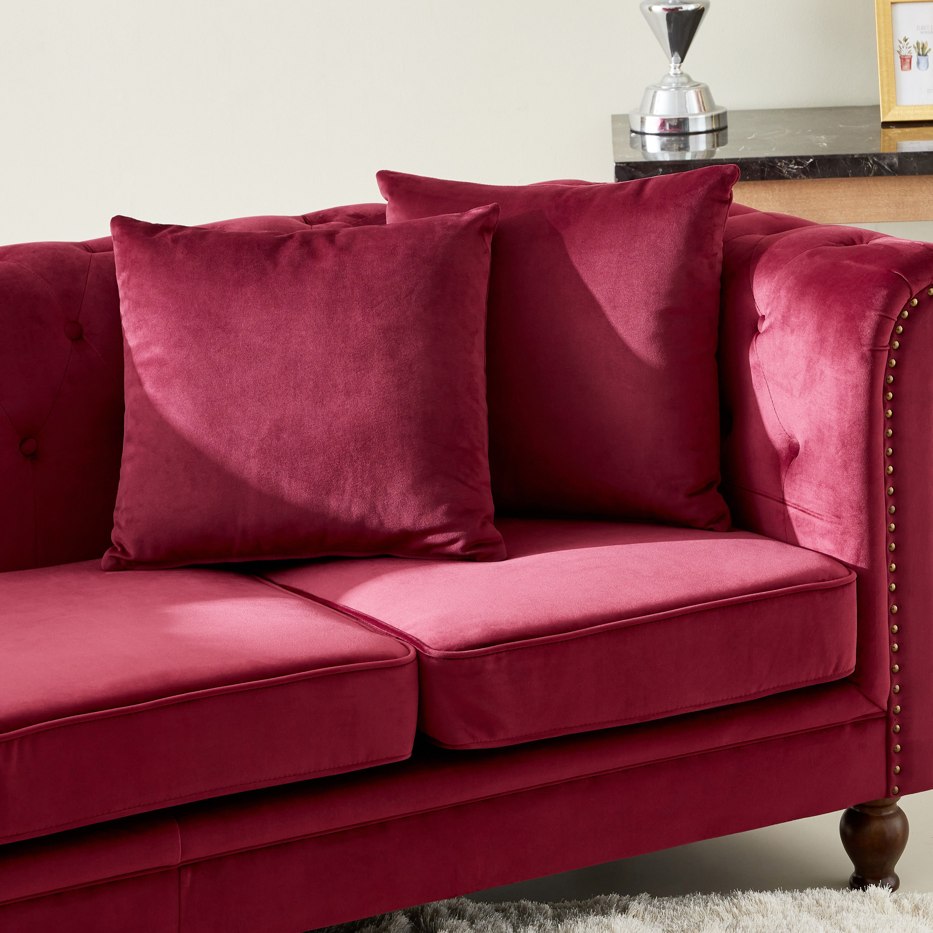 كنبة مخمل معنقدة 3 مقاعد مع وسادتين من صوفيا-hbxlivingroom-sofasandarmchairs-sofas-image-4