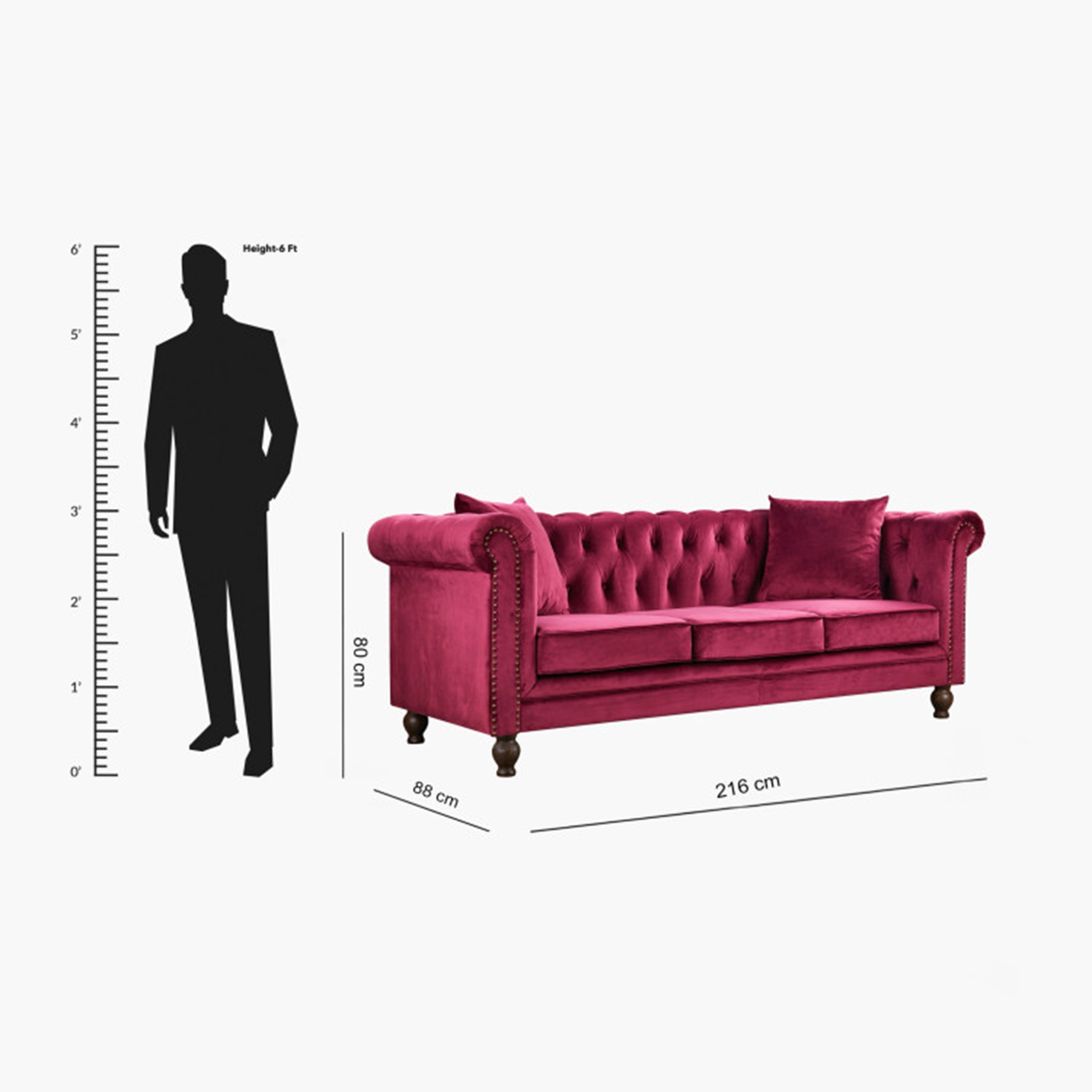 كنبة مخمل معنقدة 3 مقاعد مع وسادتين من صوفيا-hbxlivingroom-sofasandarmchairs-sofas-image-9