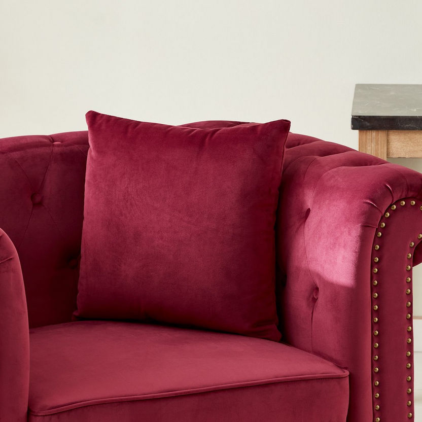 Sofia 1-Seater Tufted Velvet Armchair with Cushion-Armchairs-image-3