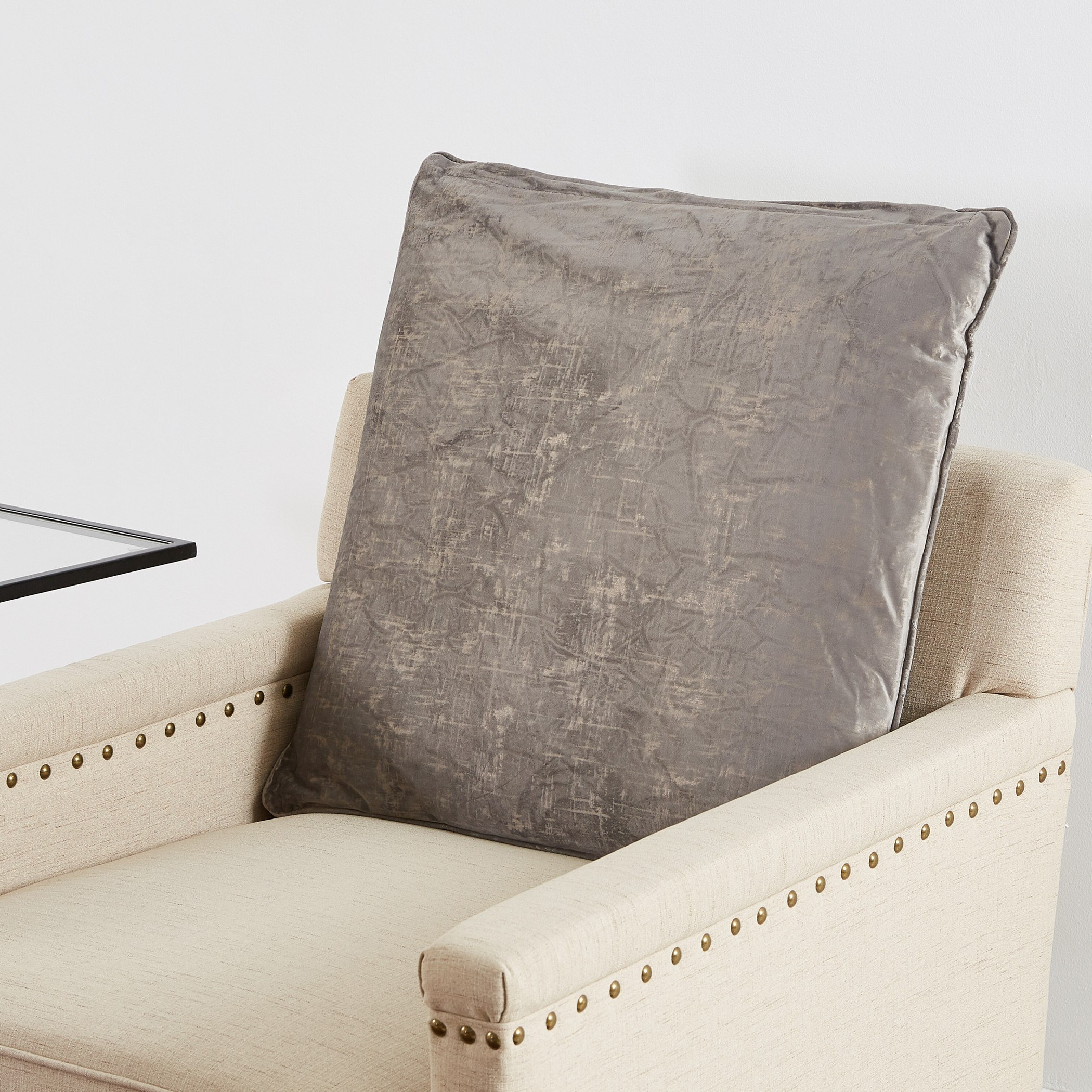 Audrey Printed Velvet Filled Cushion - 65x65 cm-hbxlivingroom-furnishings-cushionsandcovers-filledcushions-image-1