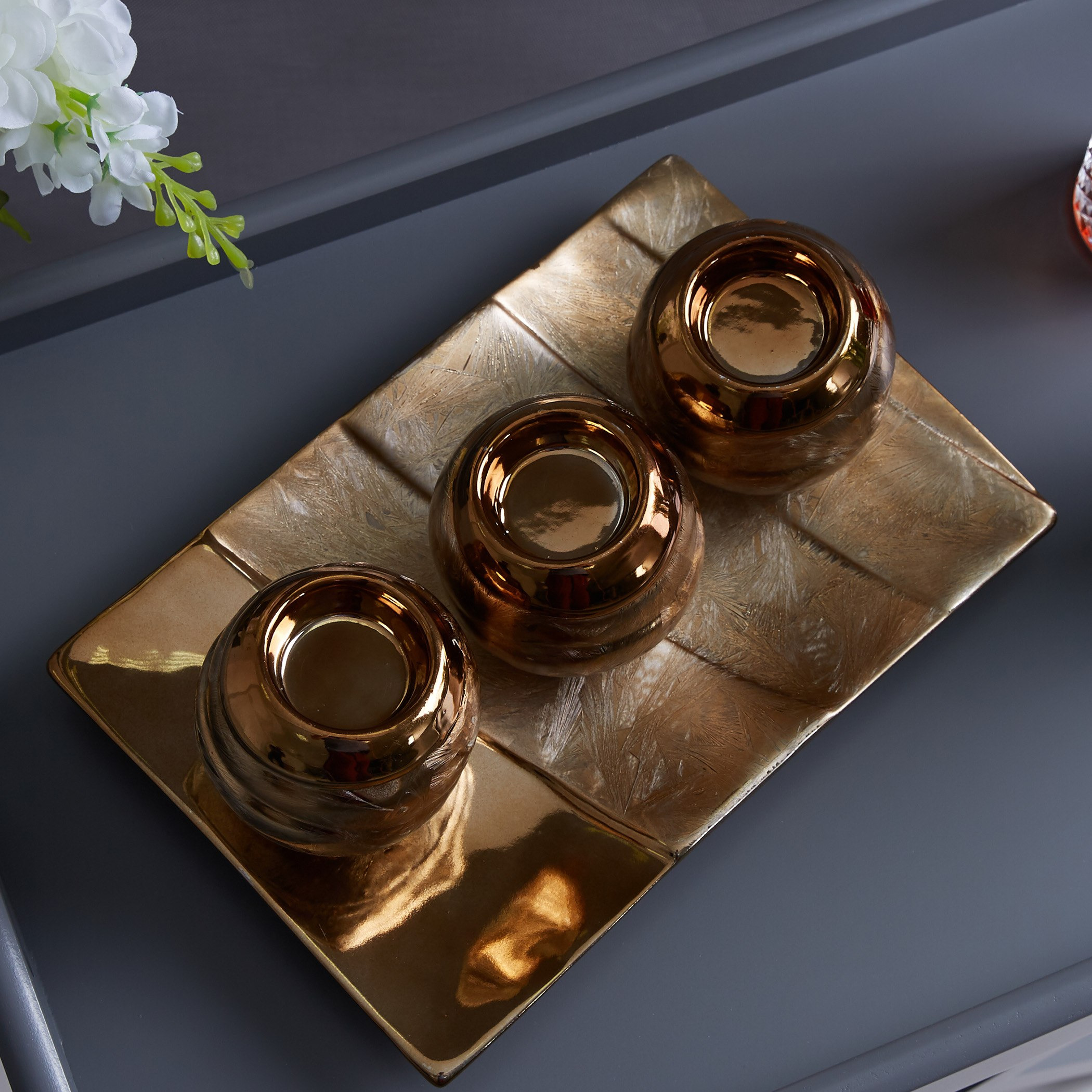 طقم حوامل شموع صغيرة وصينية - 4 قطع-hbxlivingroom-decorandaccessories-candleholders-image-2