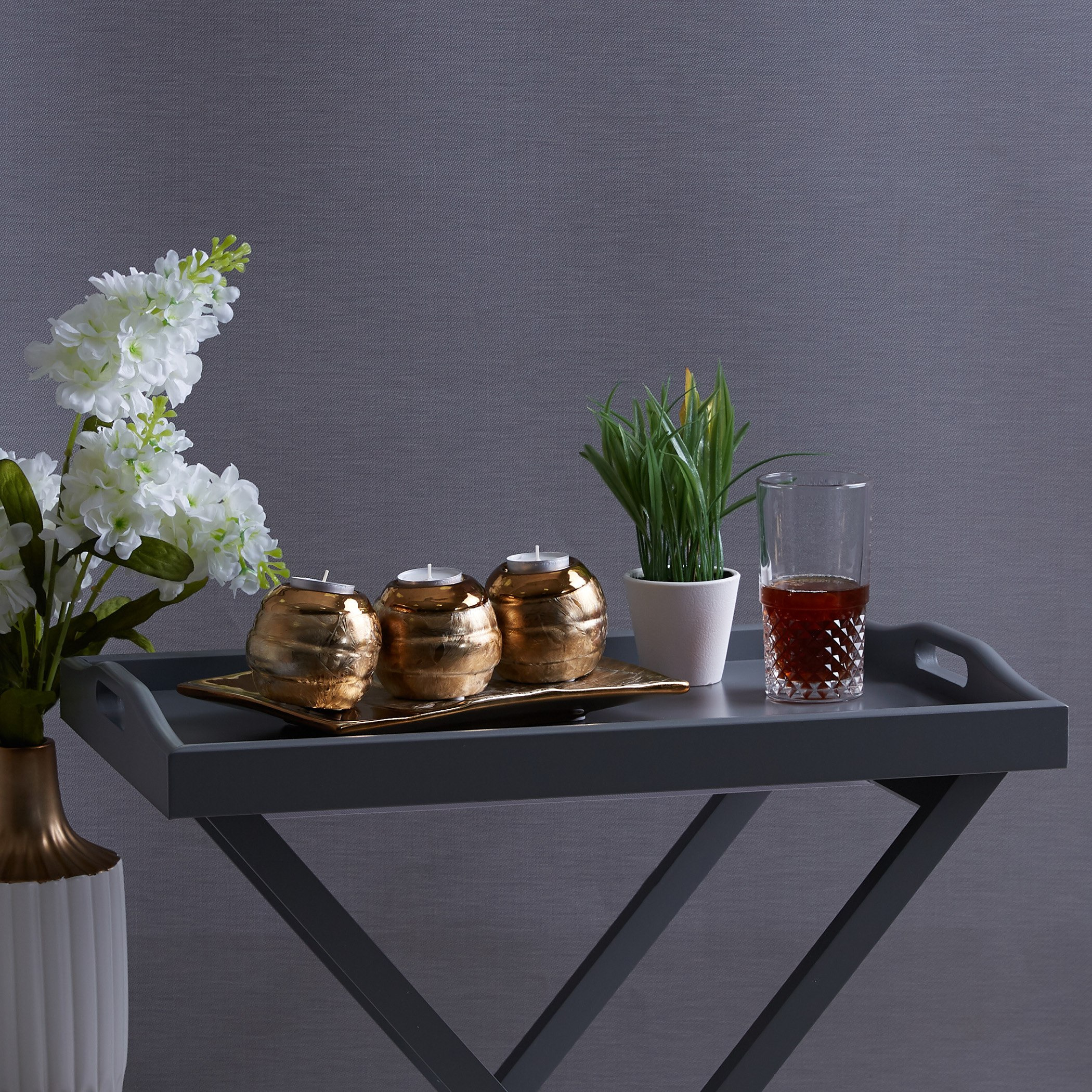 طقم حوامل شموع صغيرة وصينية - 4 قطع-hbxlivingroom-decorandaccessories-candleholders-image-4