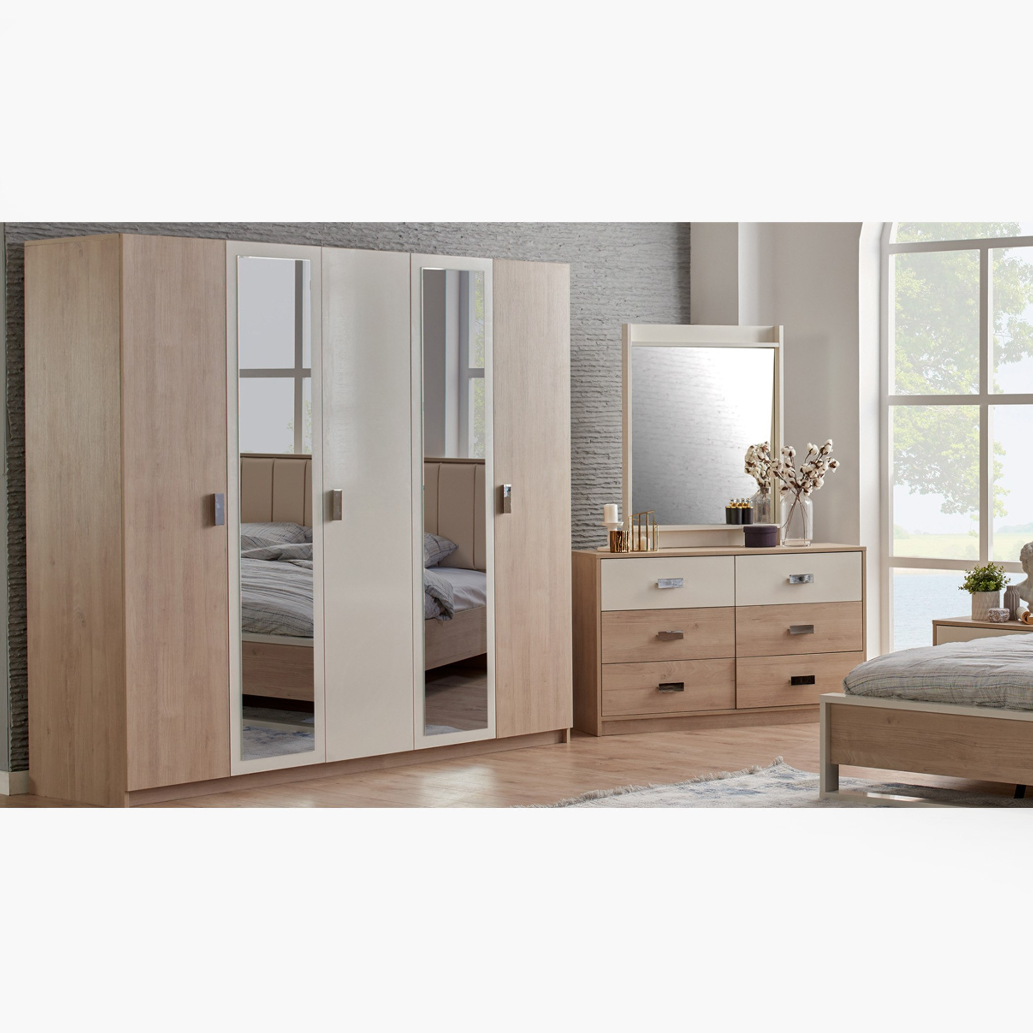 خزانة ملابس بخمسة أبواب انزلاقية ومرآتين من باسي-hbxfurniture-wardrobes-image-1