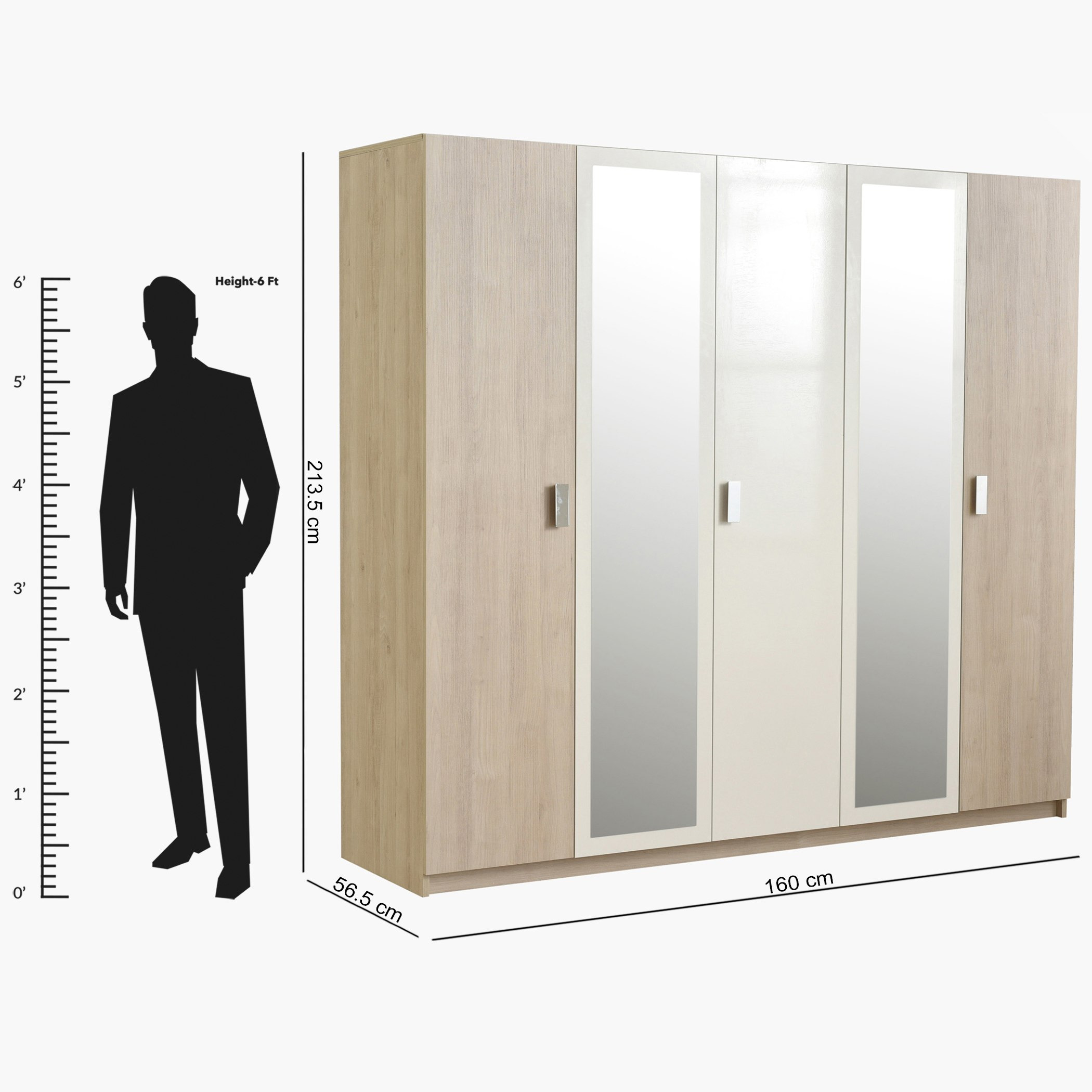 خزانة ملابس بخمسة أبواب انزلاقية ومرآتين من باسي-hbxfurniture-wardrobes-image-9