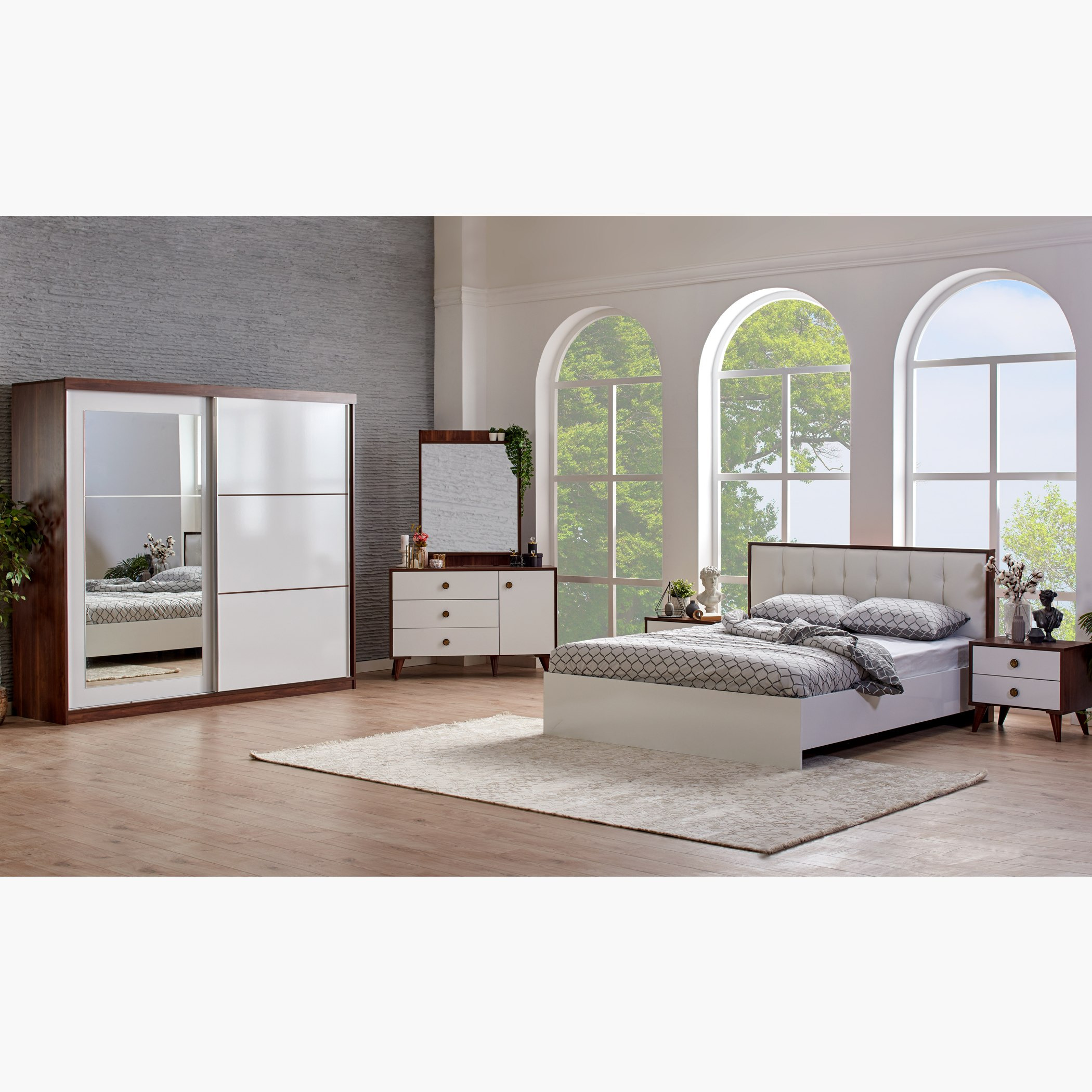 طقم غرفة نوم كينج 5 قطع من رويال - 180x200 سم-hbxbedroom-bedsandbedsets-bedroomsets-king-image-1