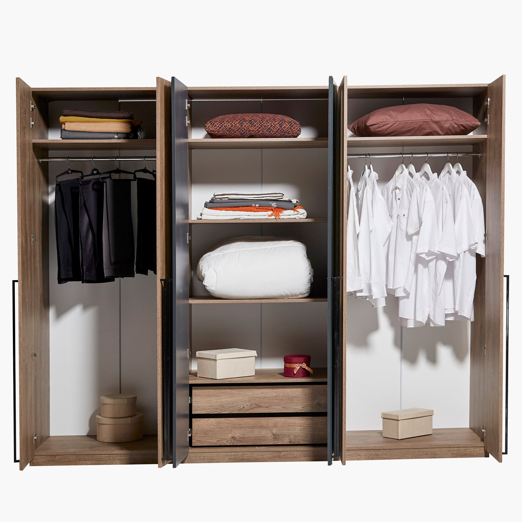 خزانة ملابس بستة أبواب مع مرآتين أنتيك-hbxfurniture-wardrobes-image-4