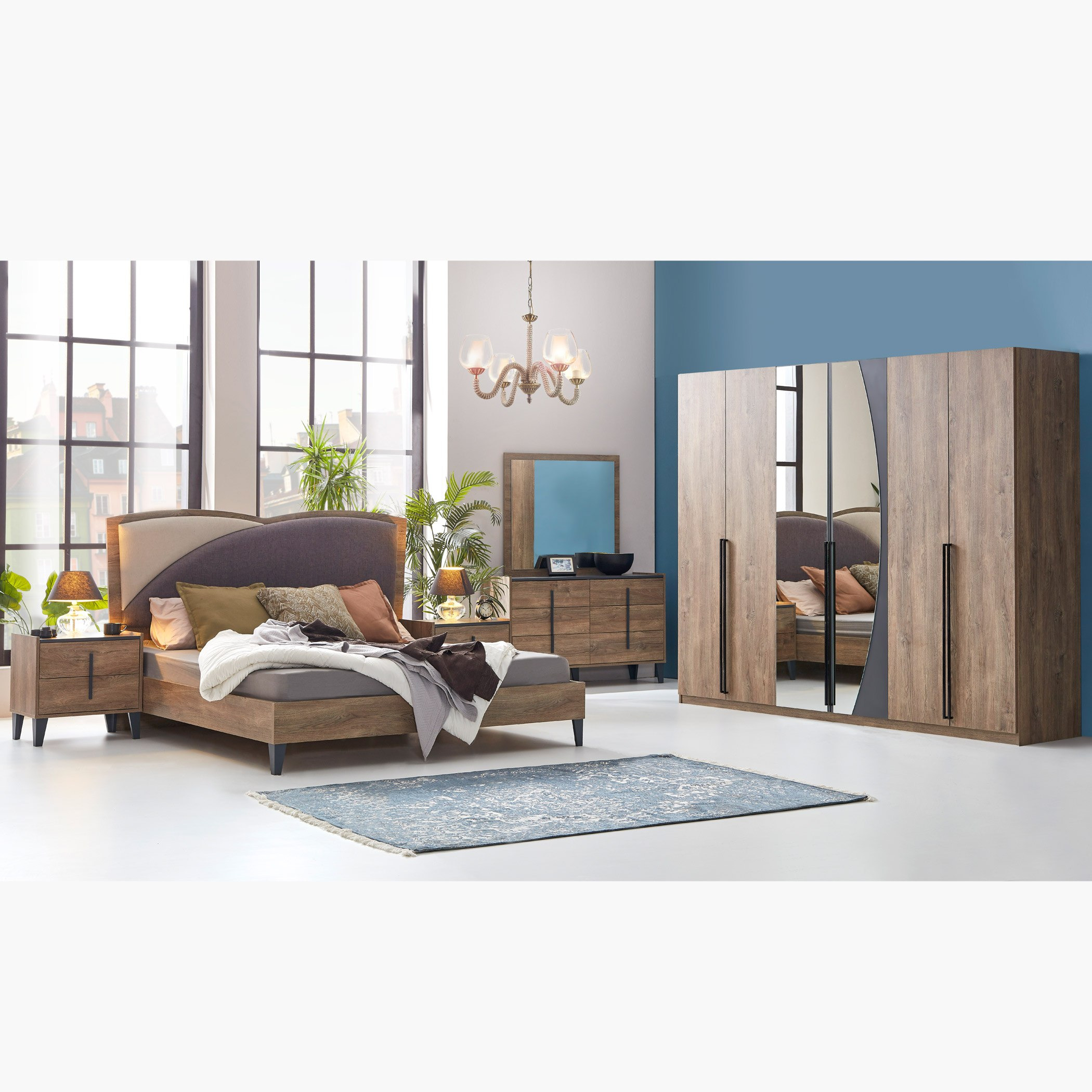 خزانة ملابس بستة أبواب مع مرآتين أنتيك-hbxfurniture-wardrobes-image-8