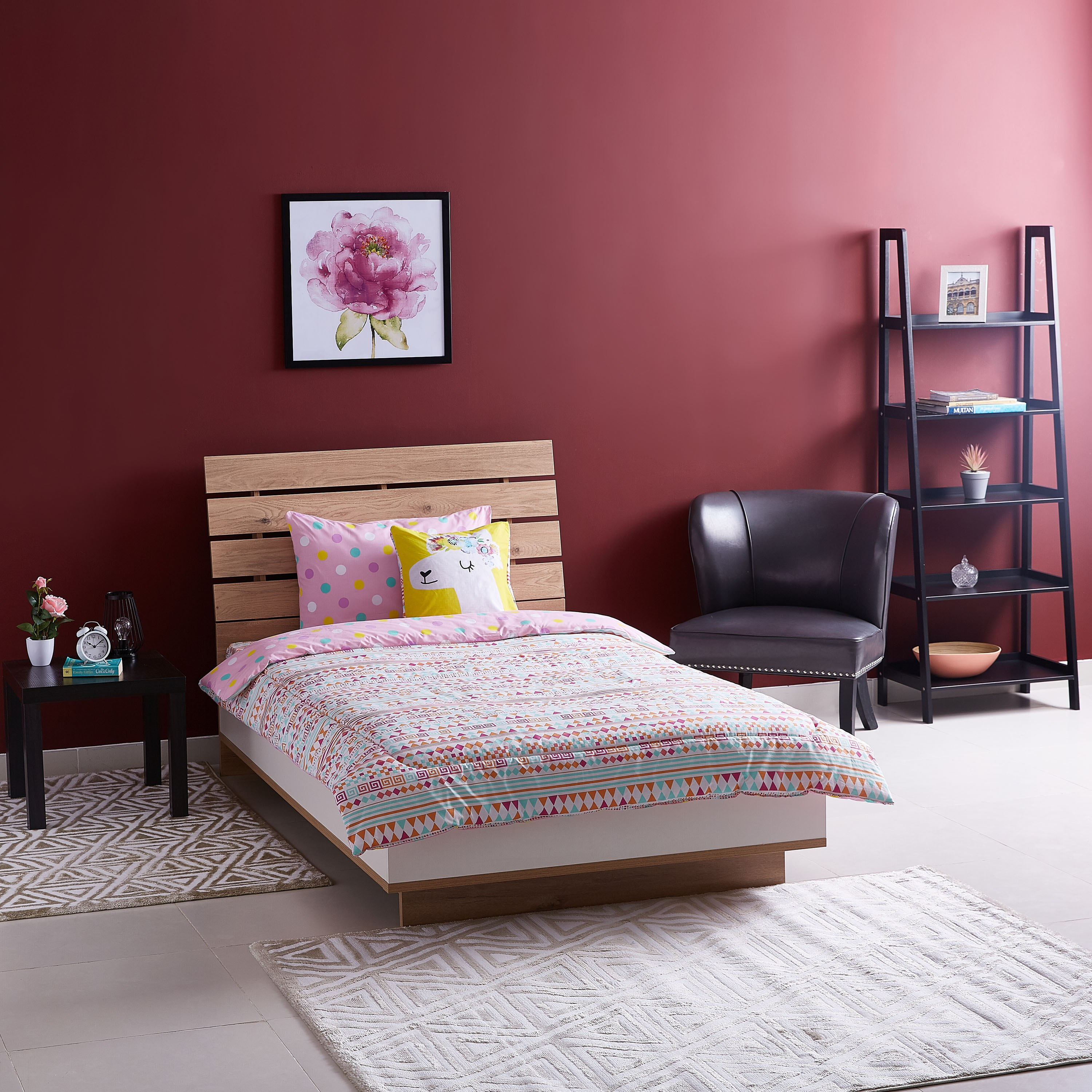طقم ألحفة وبياضات مقاس مزدوج 4 قطع بطبعات لاما - 160x220 سم-hbxhomeware-hbxkidsandyouth-image-5