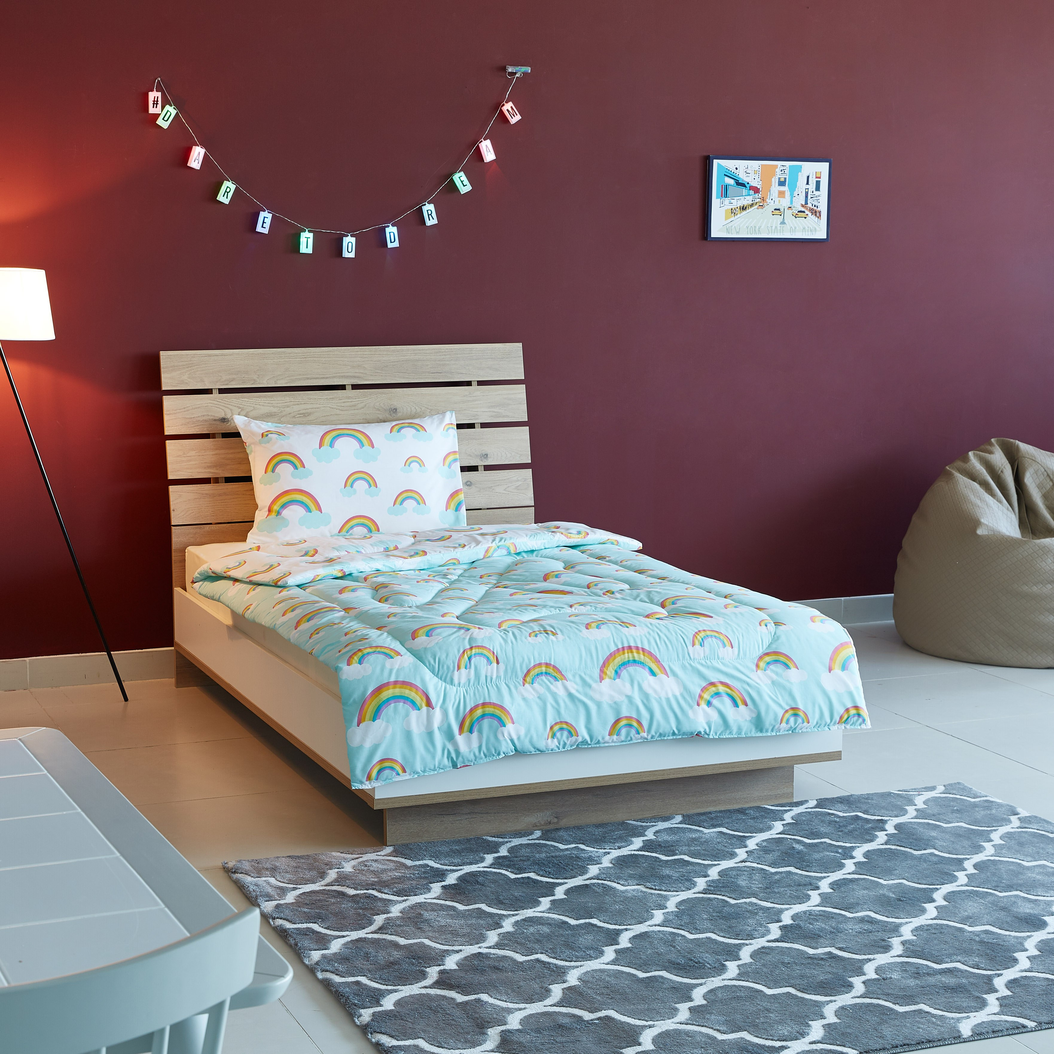 طقم لحاف قطعتين بطبعات سحابة - 220x135 سم-hbxhomeware-hbxkidsandyouth-image-4