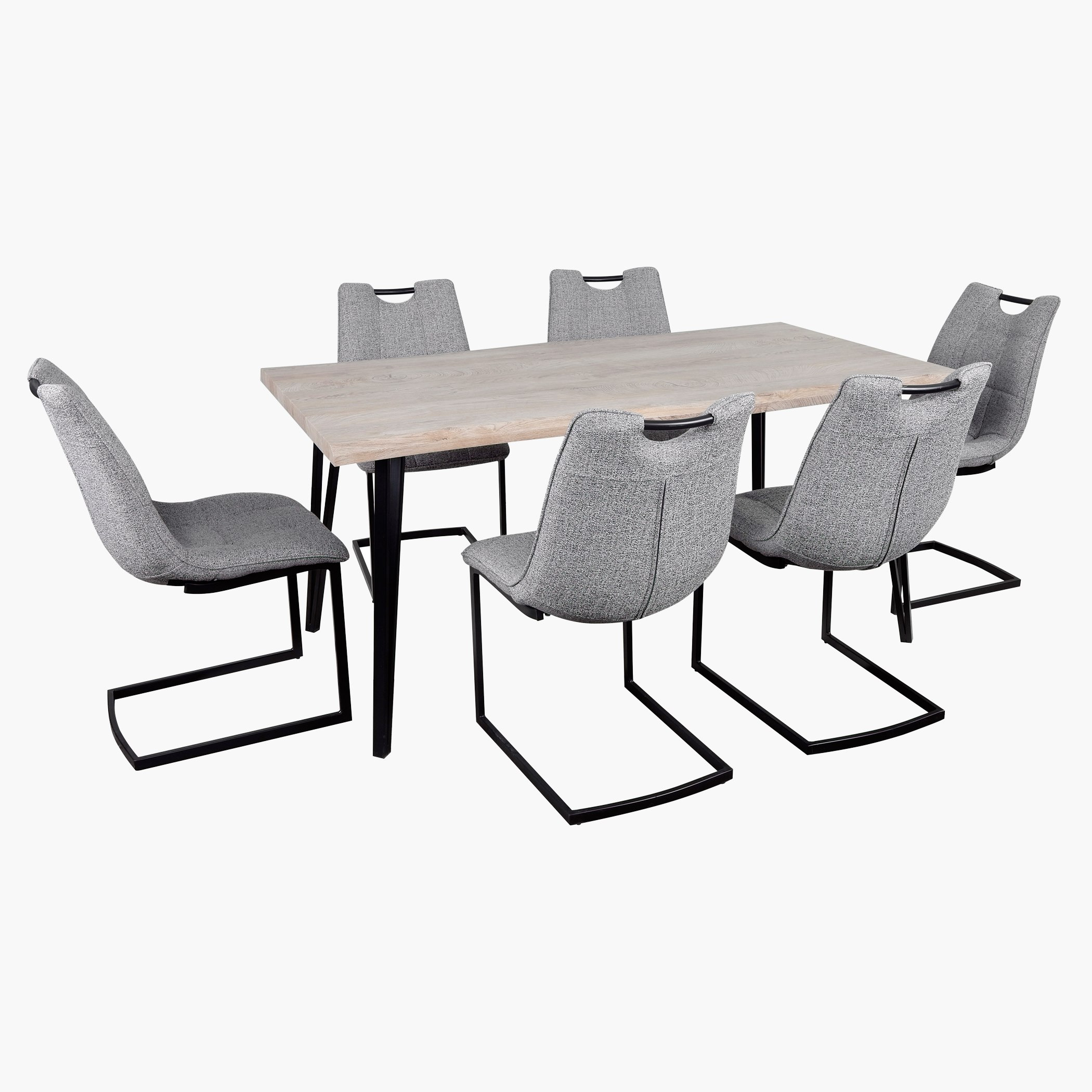 طقم طاولة سفرة 6 مقاعد من وود لاند-hbxfurniture-diningtablesandsets-diningsets-sixseater-image-1