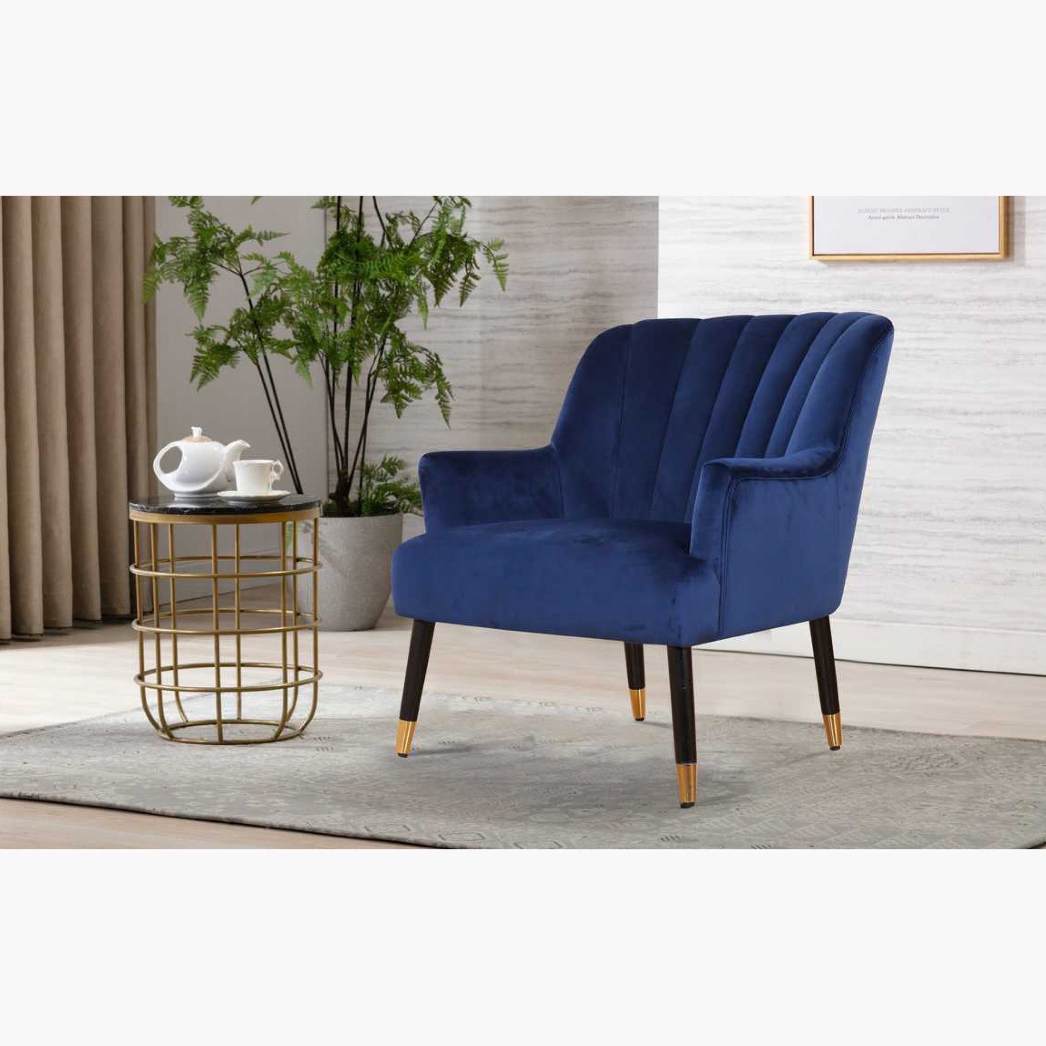 كرسي مخملي مقعد واحد بمساند ذراعين من لوكس-hbxfurniture-sofasandarmchairs-armchairs-image-1