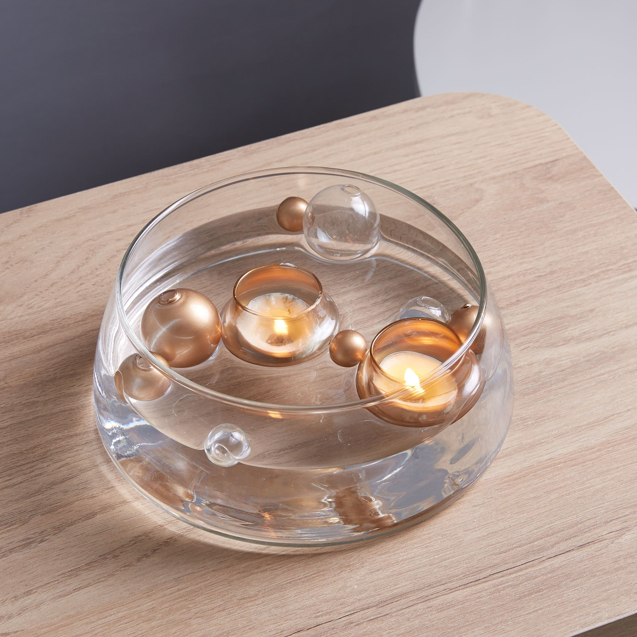طقم حوامل شموع صغيرة طافية من جالاكسي مع كور ملوّنة- 10 قطع-hbxlivingroom-decorandaccessories-candleholders-image-1
