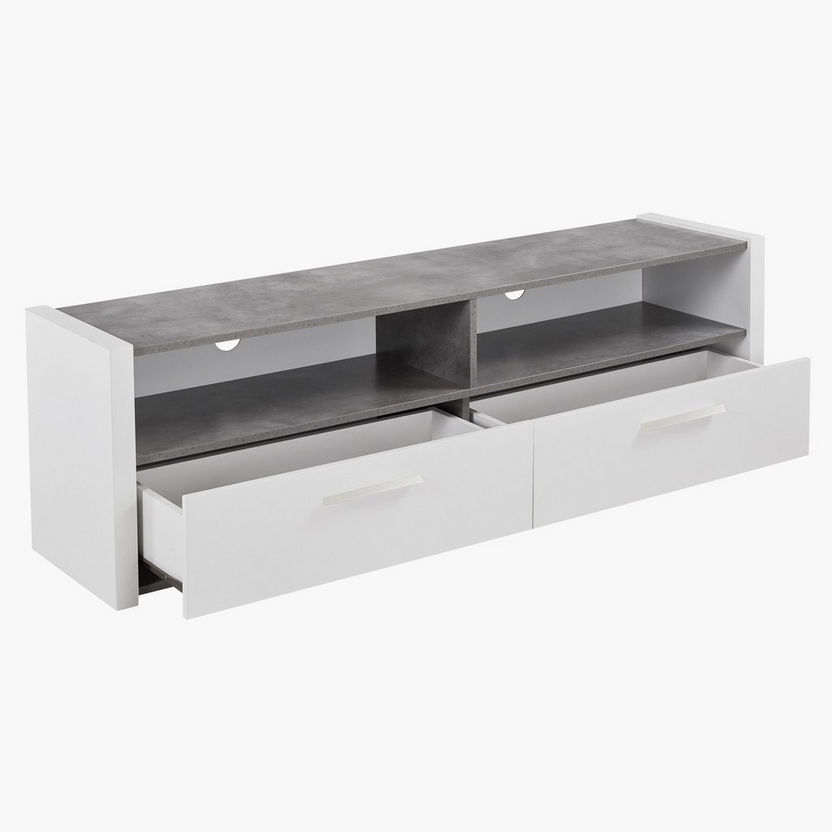 Cementino 2-Drawer Low TV Unit for TVs up to 70 inches-TV Units-image-0