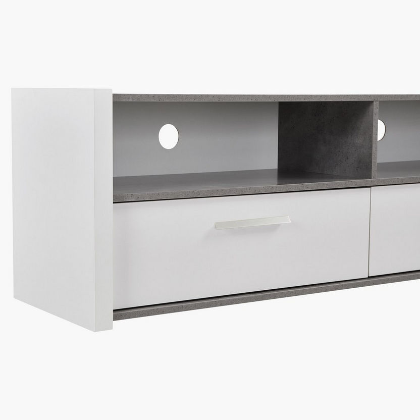 Cementino 2-Drawer Low TV Unit for TVs up to 70 inches-TV Units-image-4