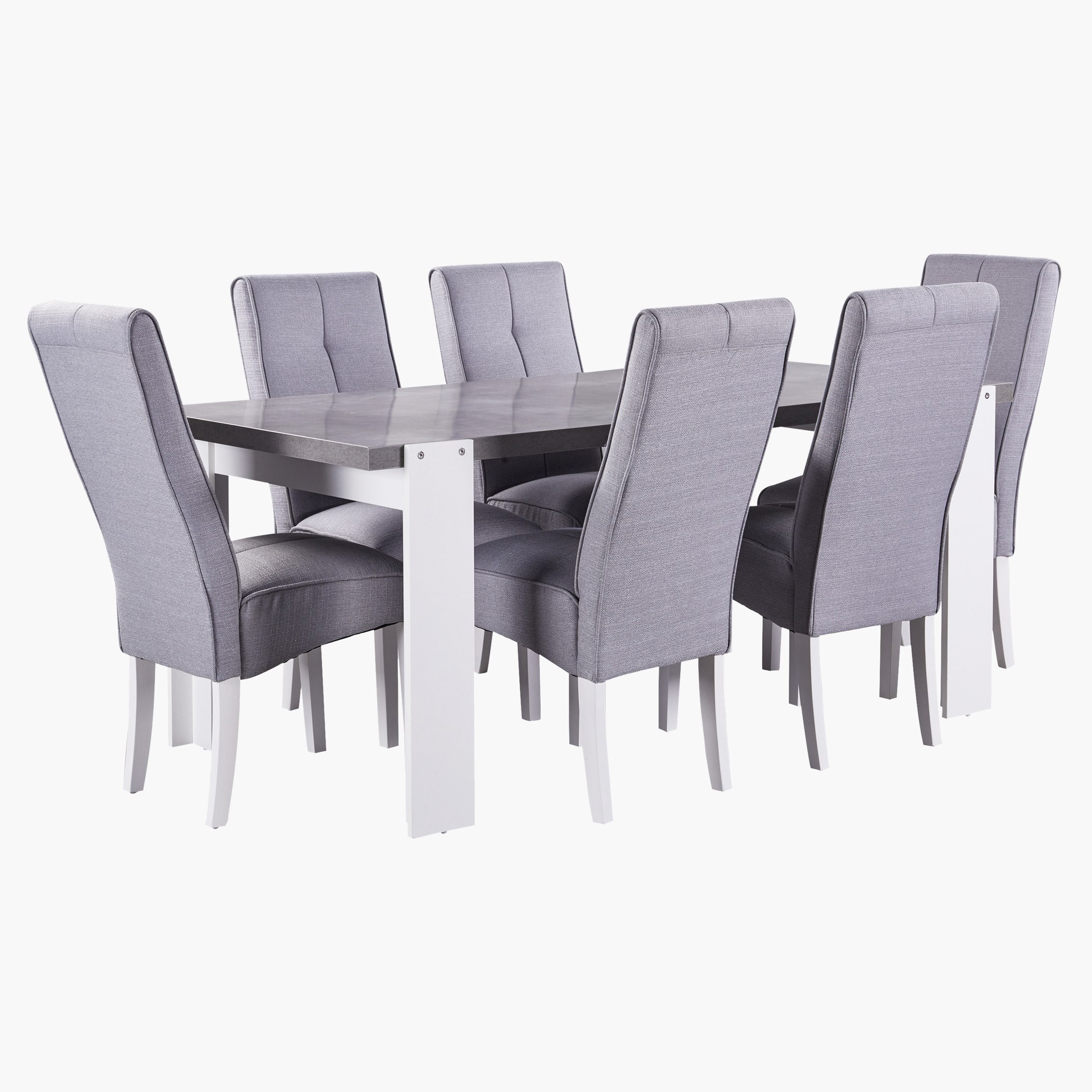 Cementino 6-Seater Dining Set-hbxfurniture-diningtablesandsets-diningsets-sixseater-image-1