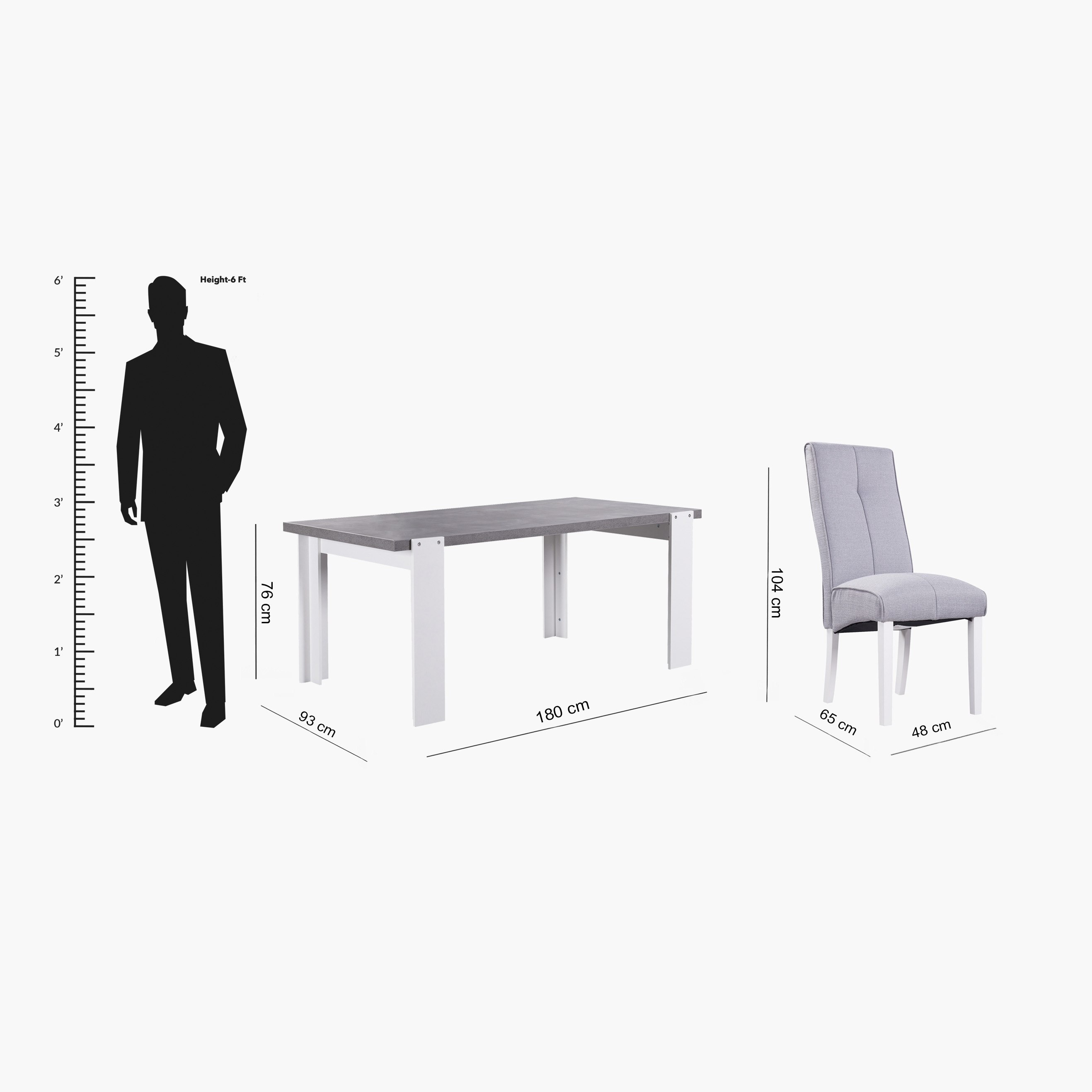 Cementino 6-Seater Dining Set-hbxfurniture-diningtablesandsets-diningsets-sixseater-image-6