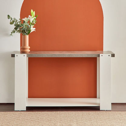 Cementino Rectangular Sofa Table with Undershelf