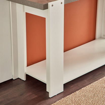 Cementino Rectangular Sofa Table with Undershelf