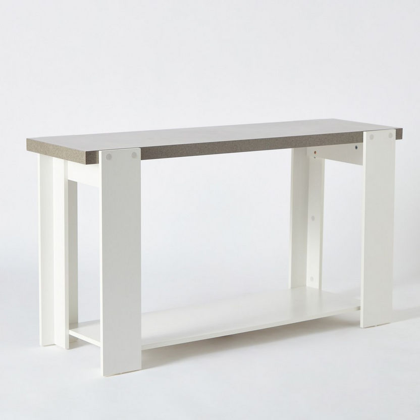 Cementino Rectangular Sofa Table with Undershelf-Console Tables-image-6