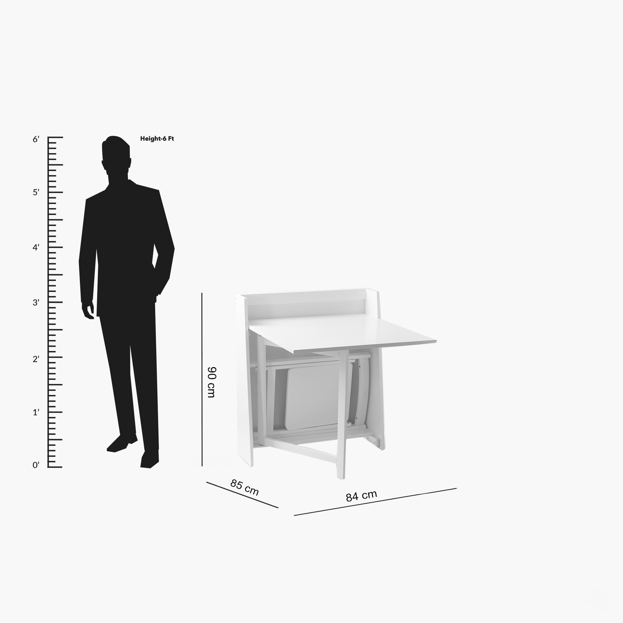 Vatin 2-Seater Foldable Wall Mounted Dining Set-hbxfurniture-diningtablesandsets-diningsets-twoseater-image-9