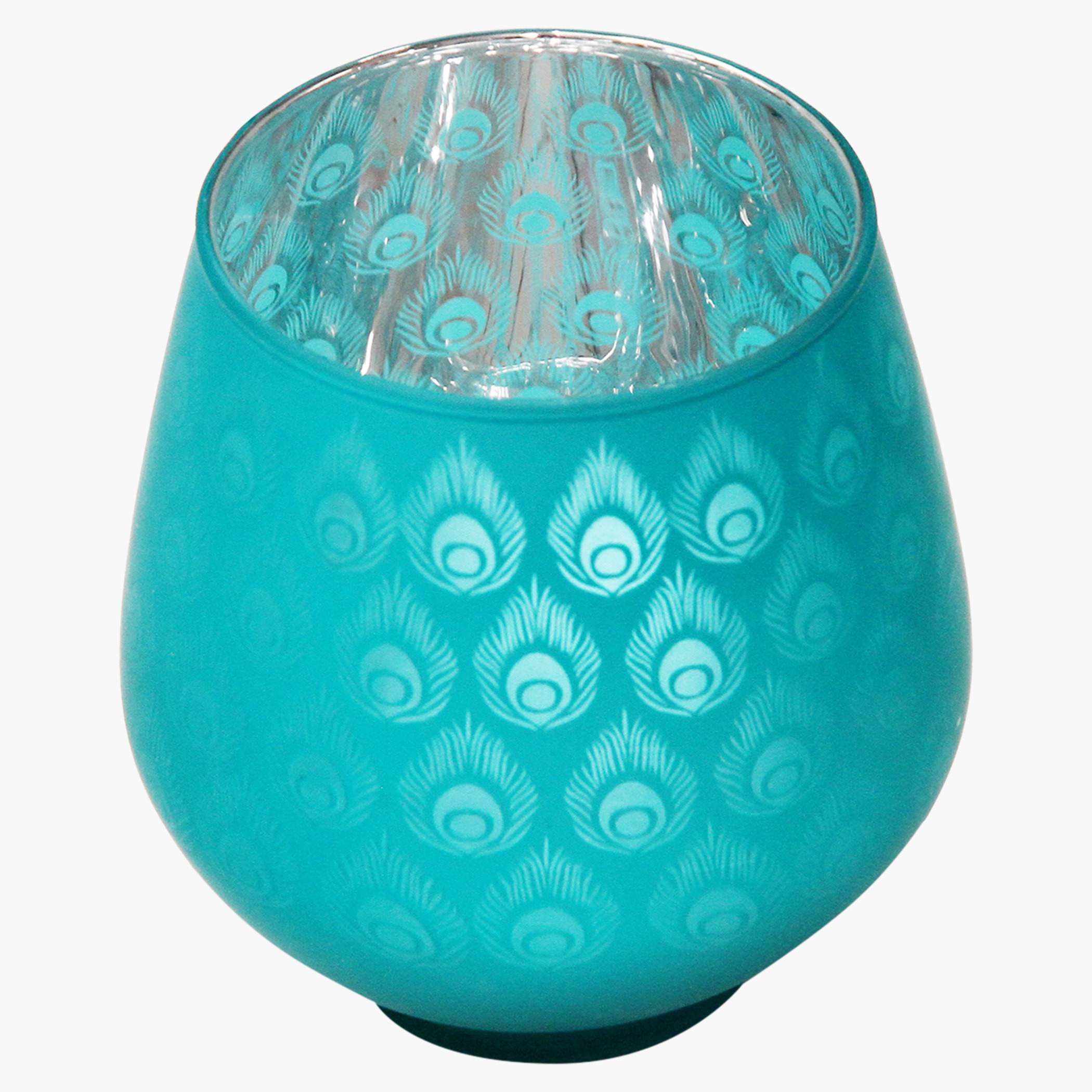 حامل شموع زجاجي على شكل بيضة بطبعات بيكوك - طقم من قطعتين-hbxlivingroom-decorandaccessories-candleholders-image-3