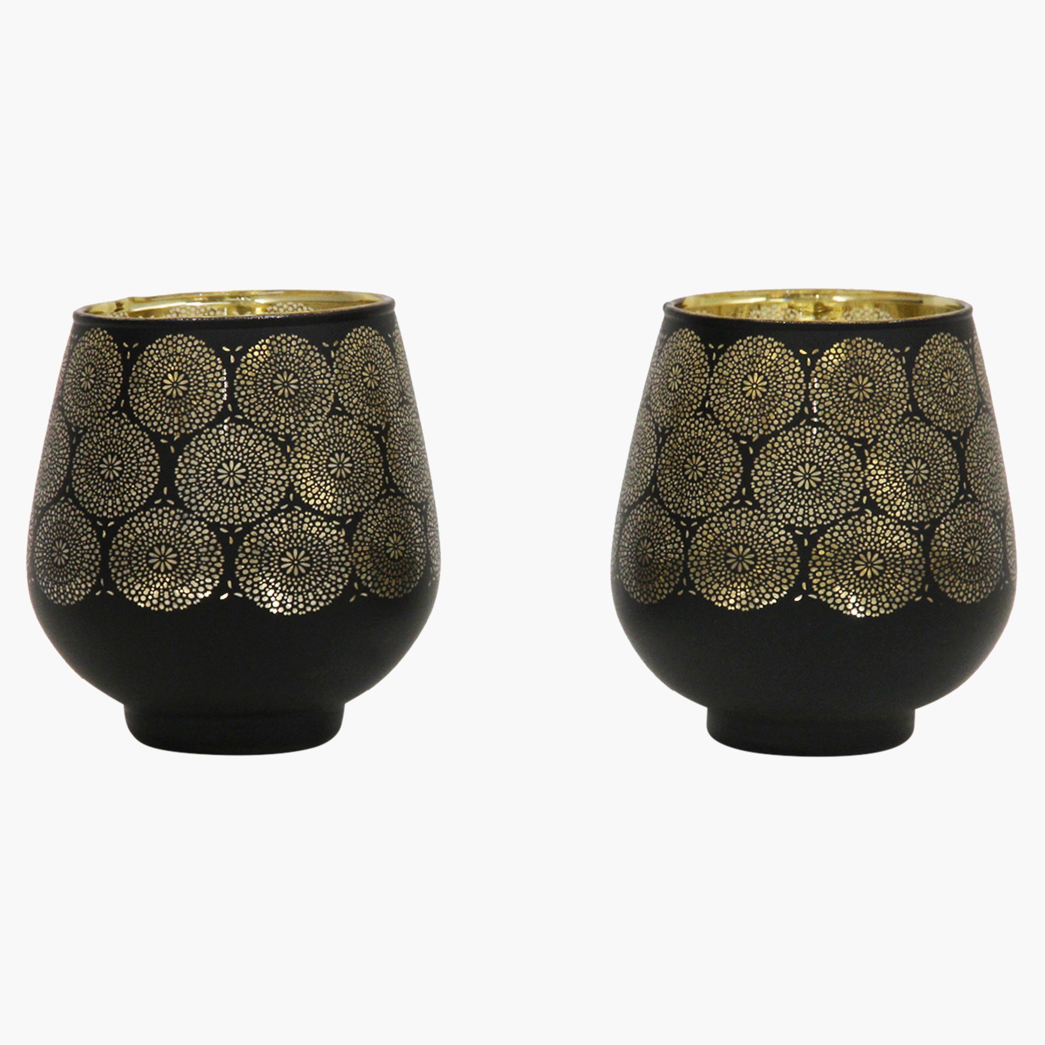 حامل شموع زجاجي على شكل بيضة بطبعات فلورا - طقم من قطعتين-hbxlivingroom-decorandaccessories-candleholders-image-3