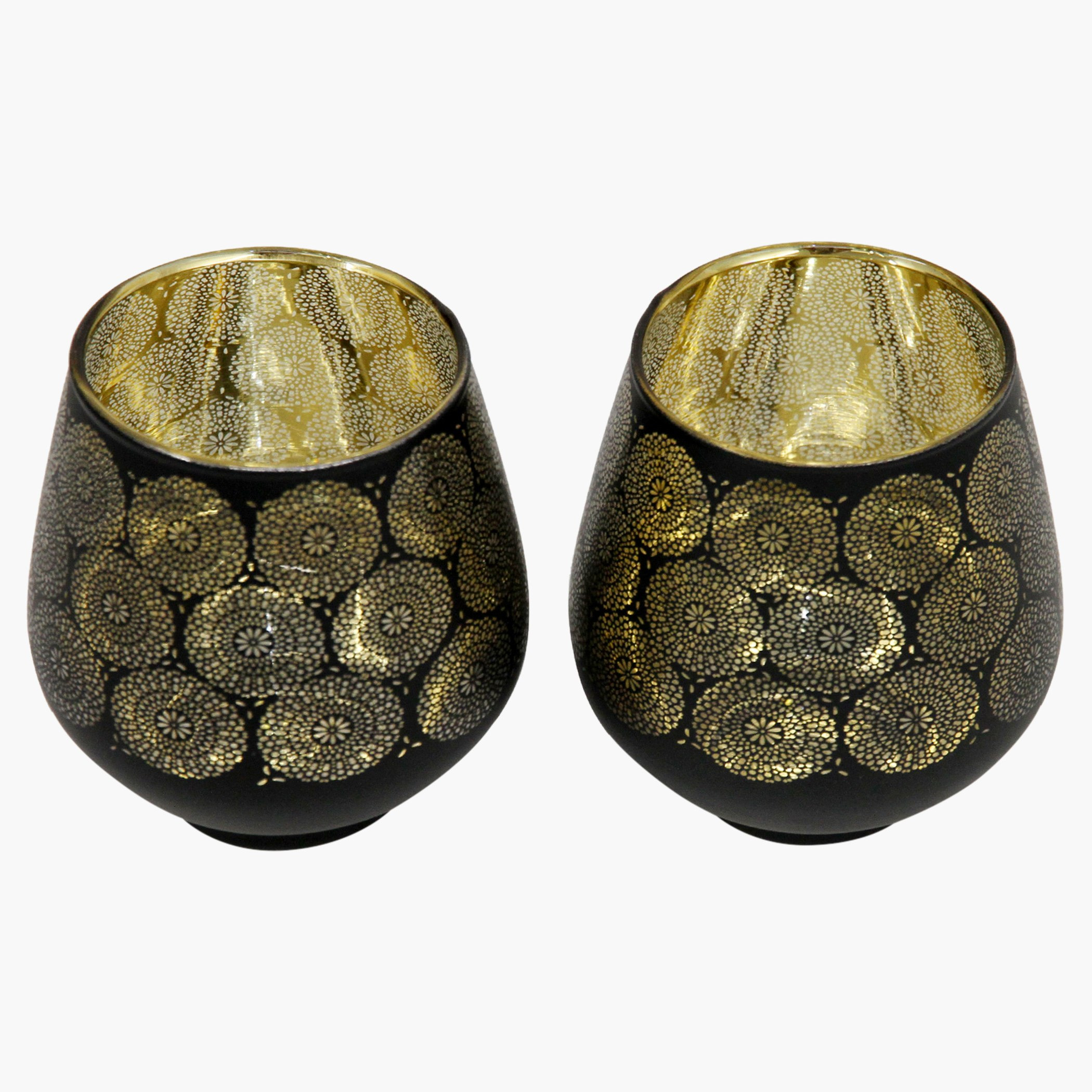 حامل شموع زجاجي على شكل بيضة بطبعات فلورا - طقم من قطعتين-hbxlivingroom-decorandaccessories-candleholders-image-4