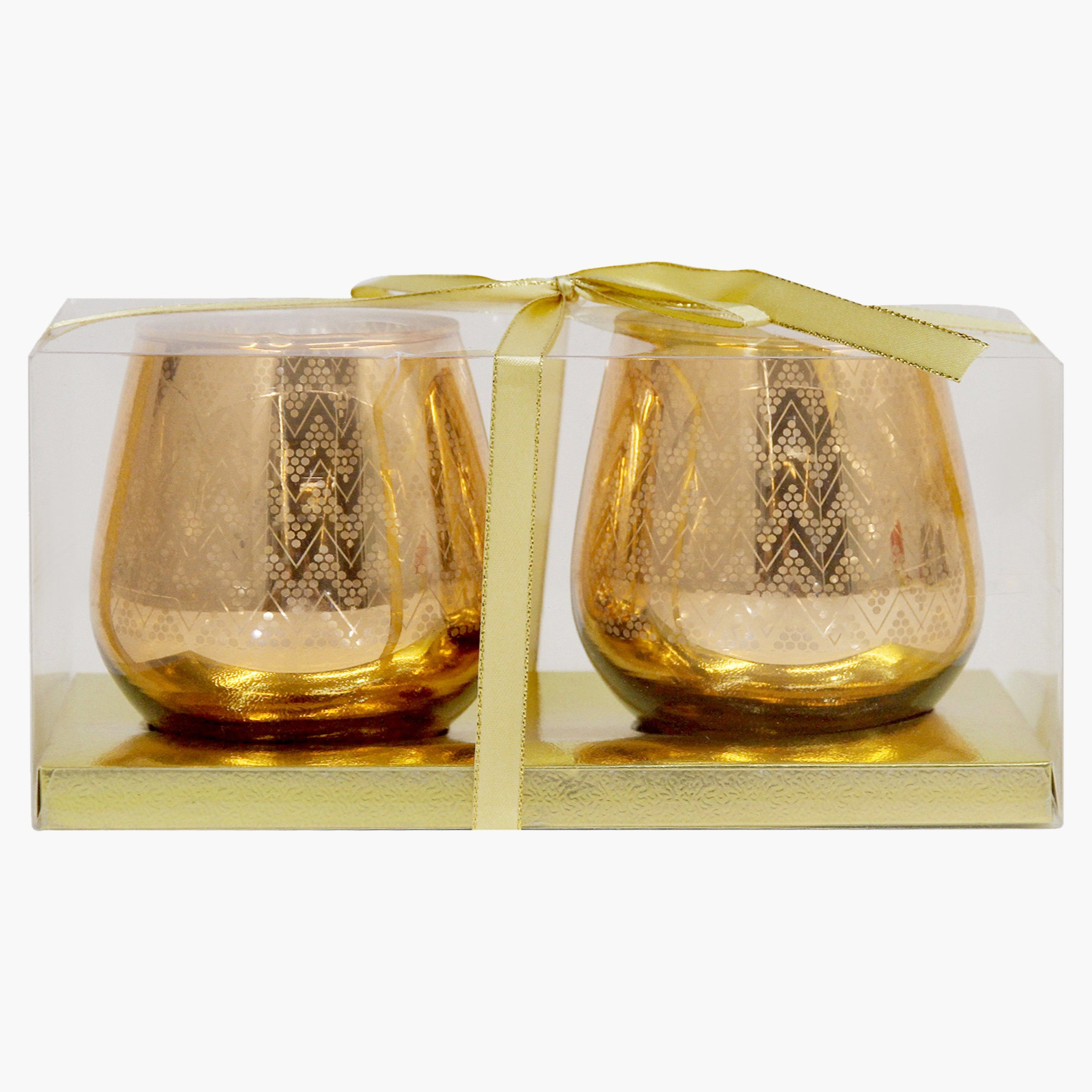 حامل شموع زجاجي على شكل بيضة بطبعات معمارية - طقم من قطعتين-hbxlivingroom-decorandaccessories-candleholders-image-2