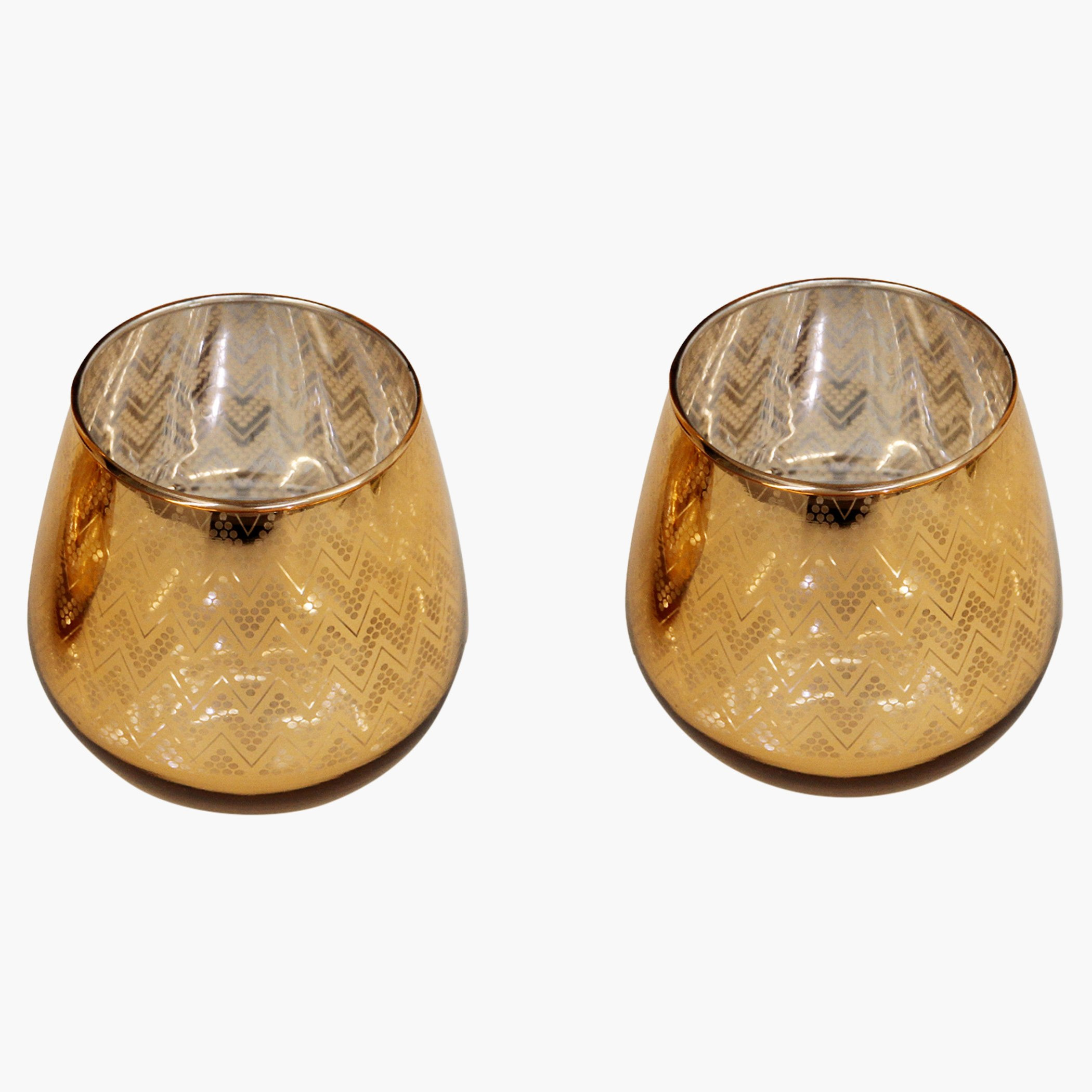 حامل شموع زجاجي على شكل بيضة بطبعات معمارية - طقم من قطعتين-hbxlivingroom-decorandaccessories-candleholders-image-3
