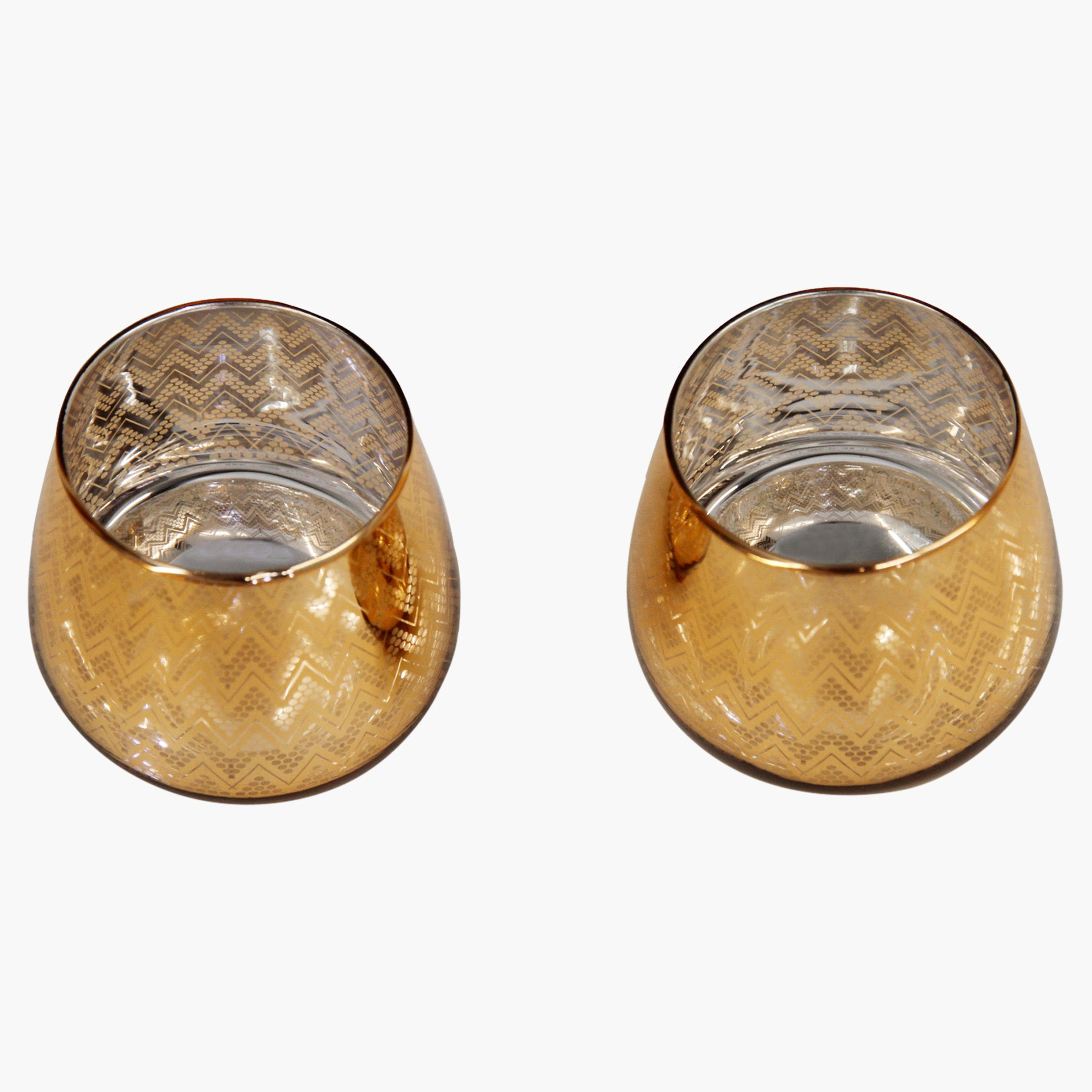 حامل شموع زجاجي على شكل بيضة بطبعات معمارية - طقم من قطعتين-hbxlivingroom-decorandaccessories-candleholders-image-5