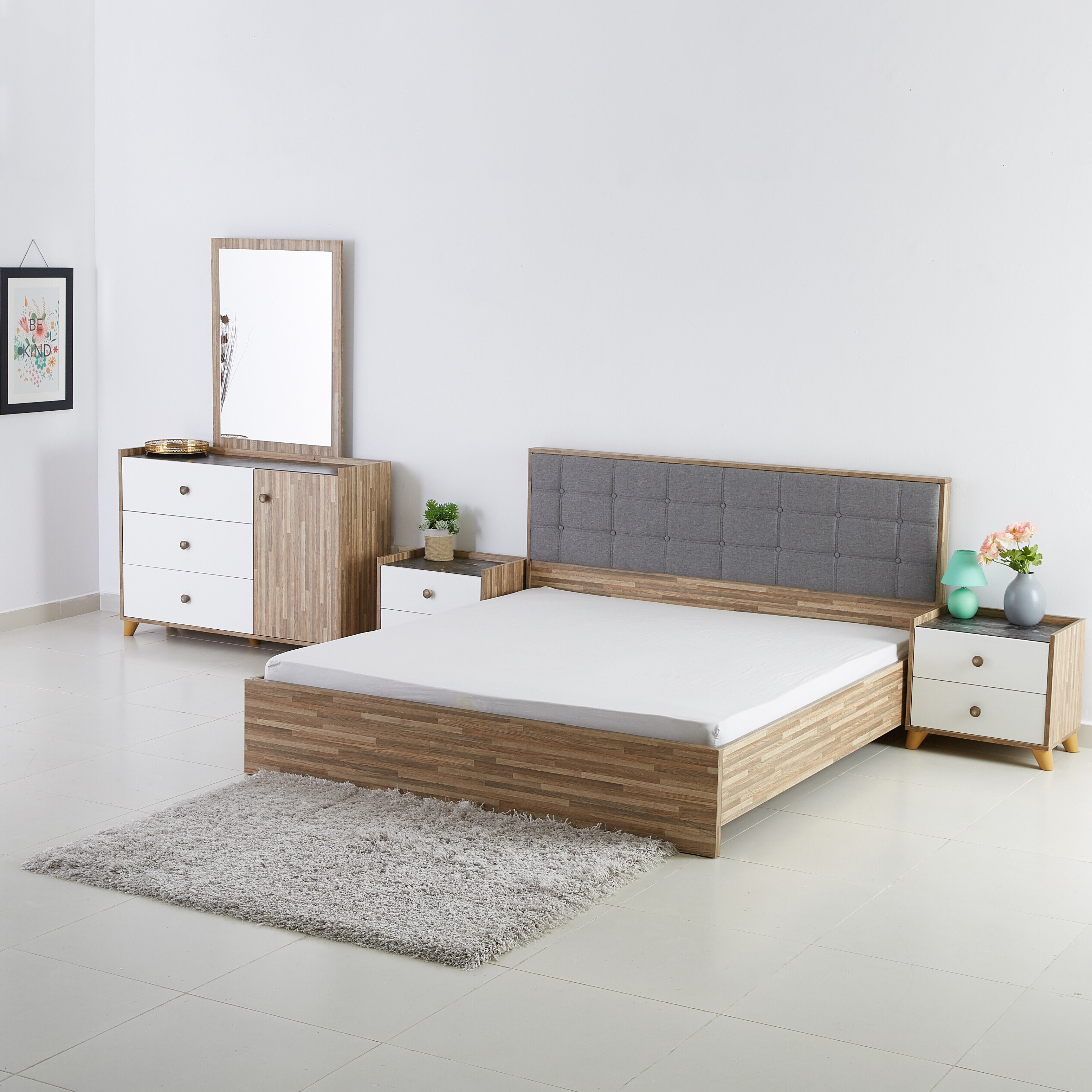 طقم غرفة نوم كينج 6 قطع من سولي - 180x200 سم-hbxbedroom-bedsandbedsets-bedroomsets-king-image-2