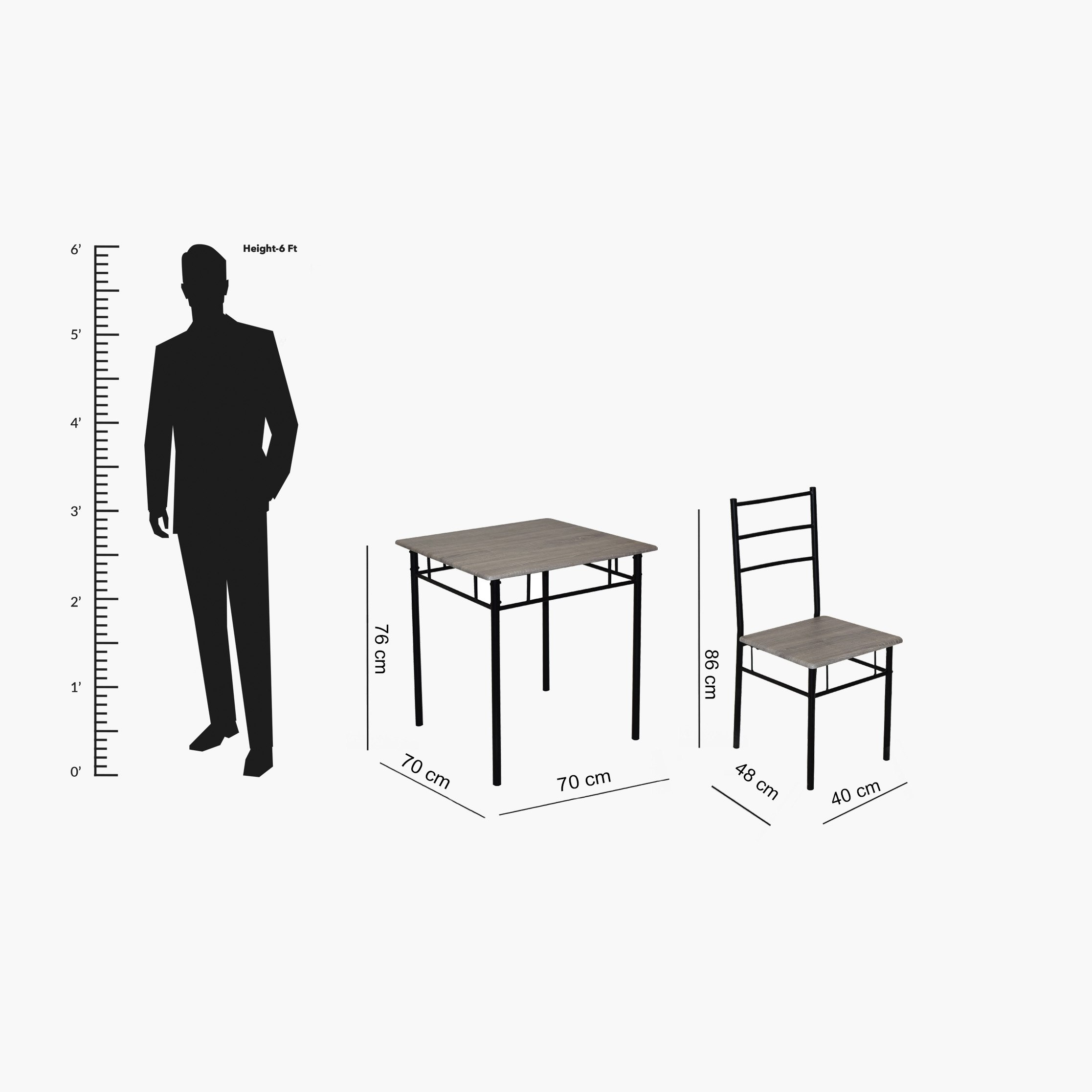 طقم سفرة مع 3 قطع من والي-hbxfurniture-diningtablesandsets-diningsets-twoseater-image-5