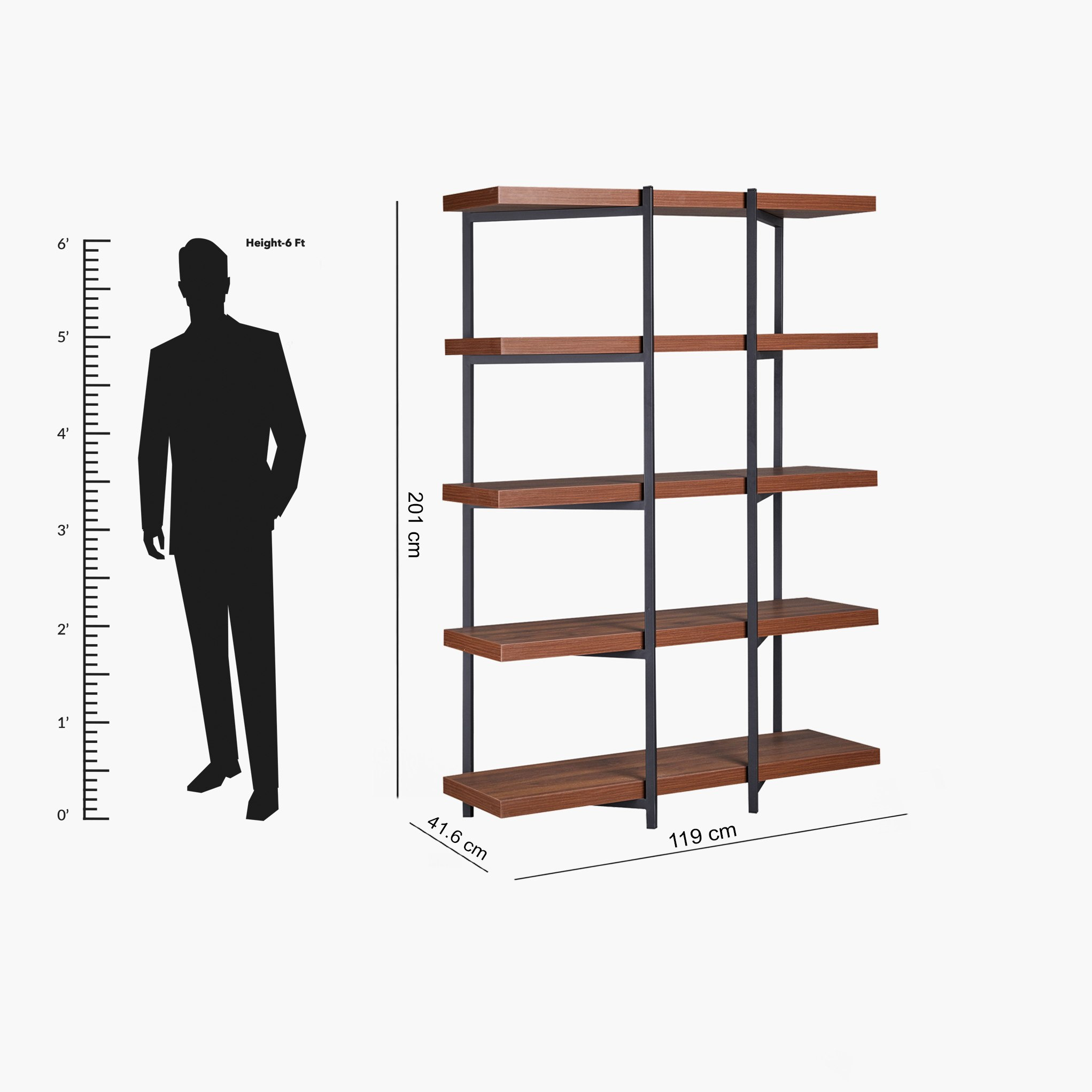 خزانة كتب/ مقسّم غرفة 5 مستويات من ماجيستيك-hbxfurniture-office-bookcases-image-5
