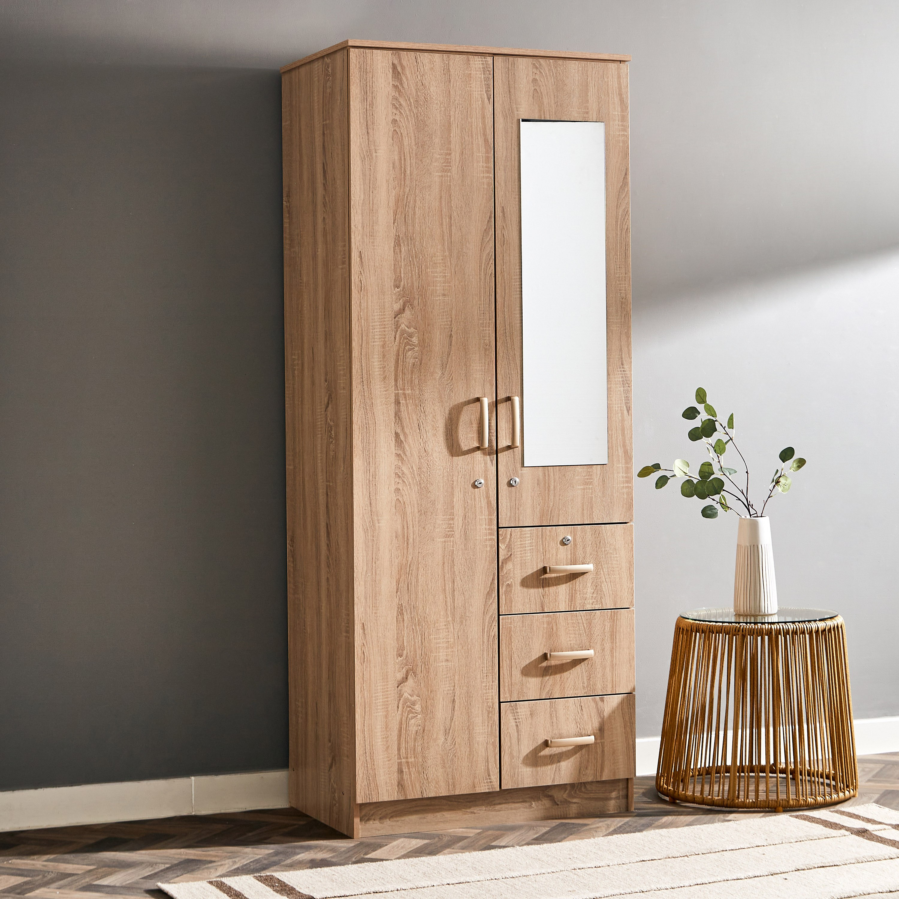 Movo Cooper 2-Door Wardrobe with 3 Drawers and Mirror-PROMO_HB_KSA_HBX10_190925-image-2