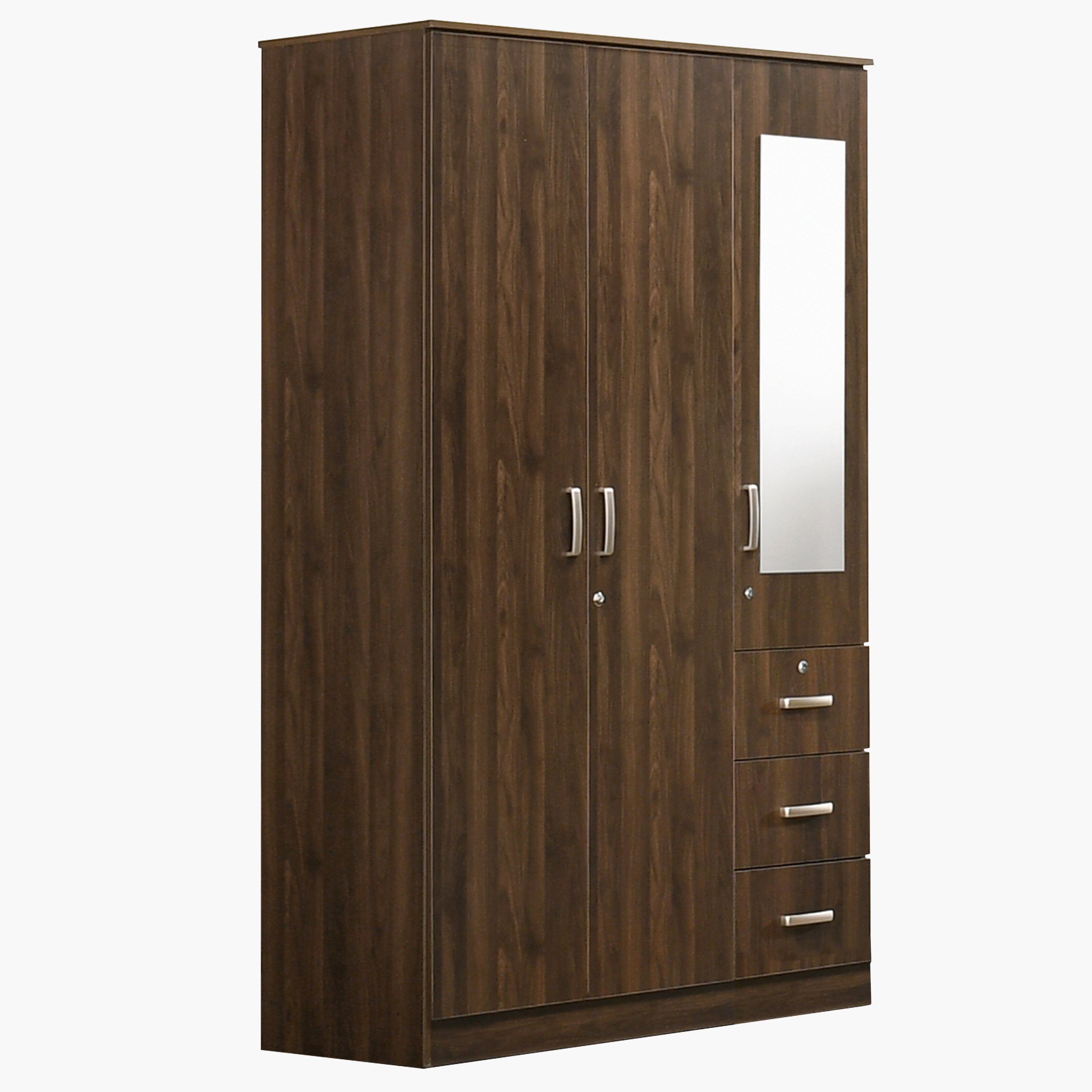خزانة ملابس 3 أبواب قابلة للقفل مع 3 أدراج ومرآة - كوبر من موڤو-hbxfurniture-wardrobes-image-3