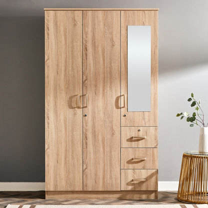 Cooper 3-Door Wardrobe with 3-Drawers and Mirror-Wardrobes-image-0