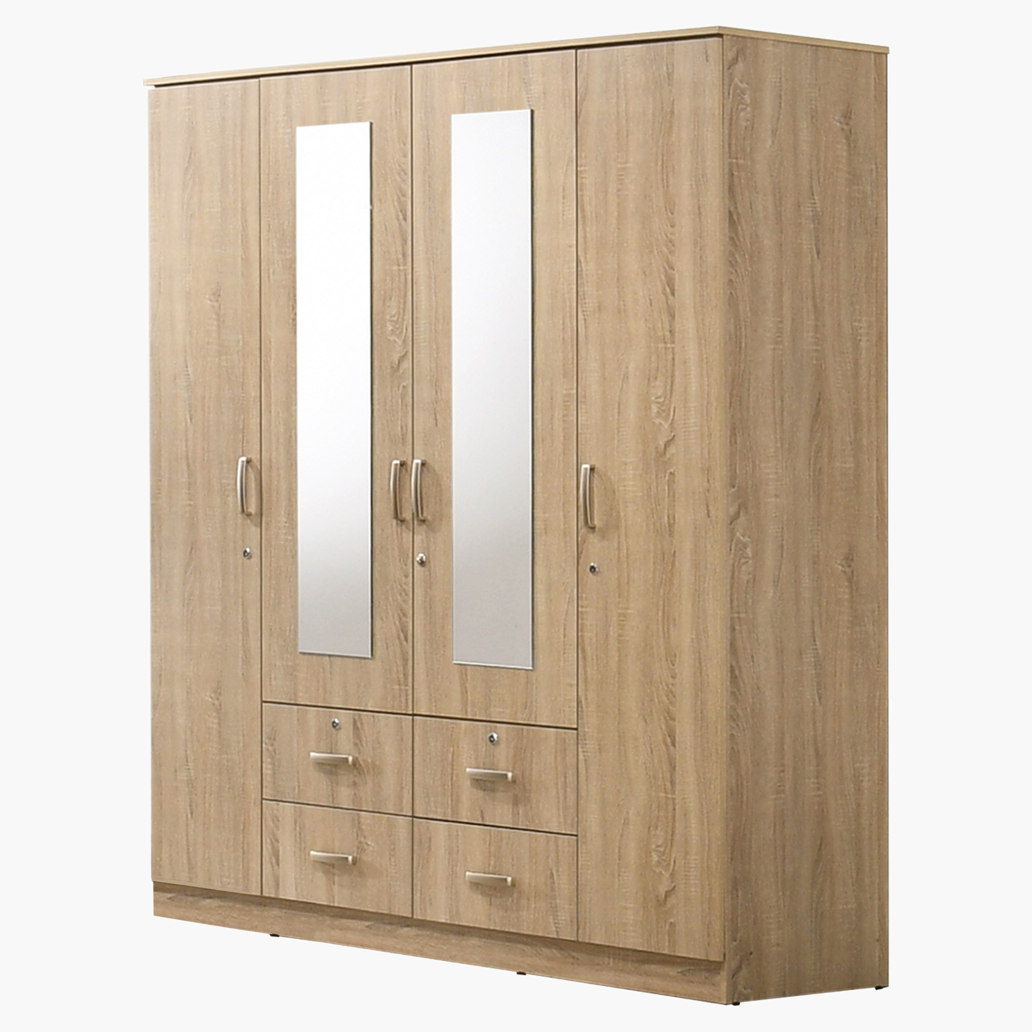 خزانة ملابس بـ4 أدراج و4 أبواب و2 مرآة وأقفال من كوبر-hbxfurniture-wardrobes-image-2