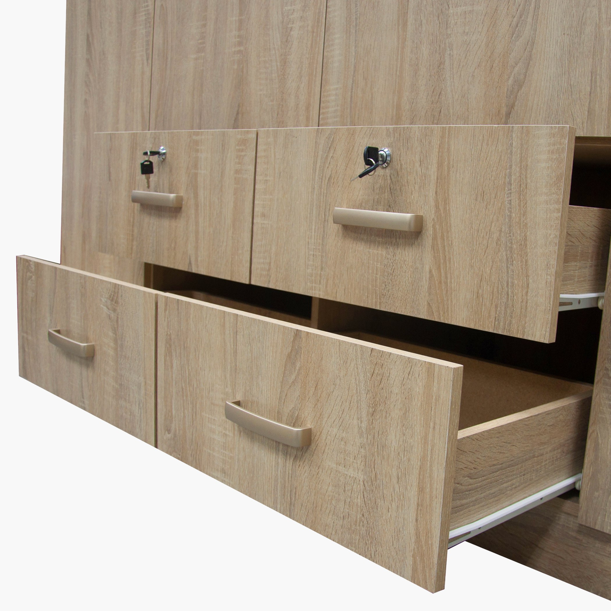 خزانة ملابس بـ4 أدراج و4 أبواب و2 مرآة وأقفال من كوبر-hbxfurniture-wardrobes-image-7