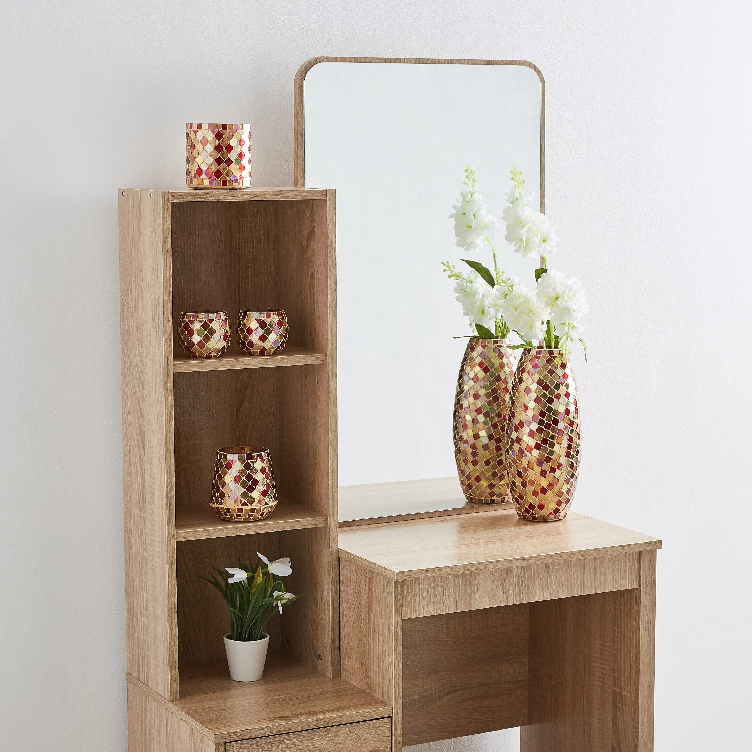 حامل شموع مزيّن بالفسيفساء - طقم من قطعتين-hbxlivingroom-decorandaccessories-candleholders-image-3