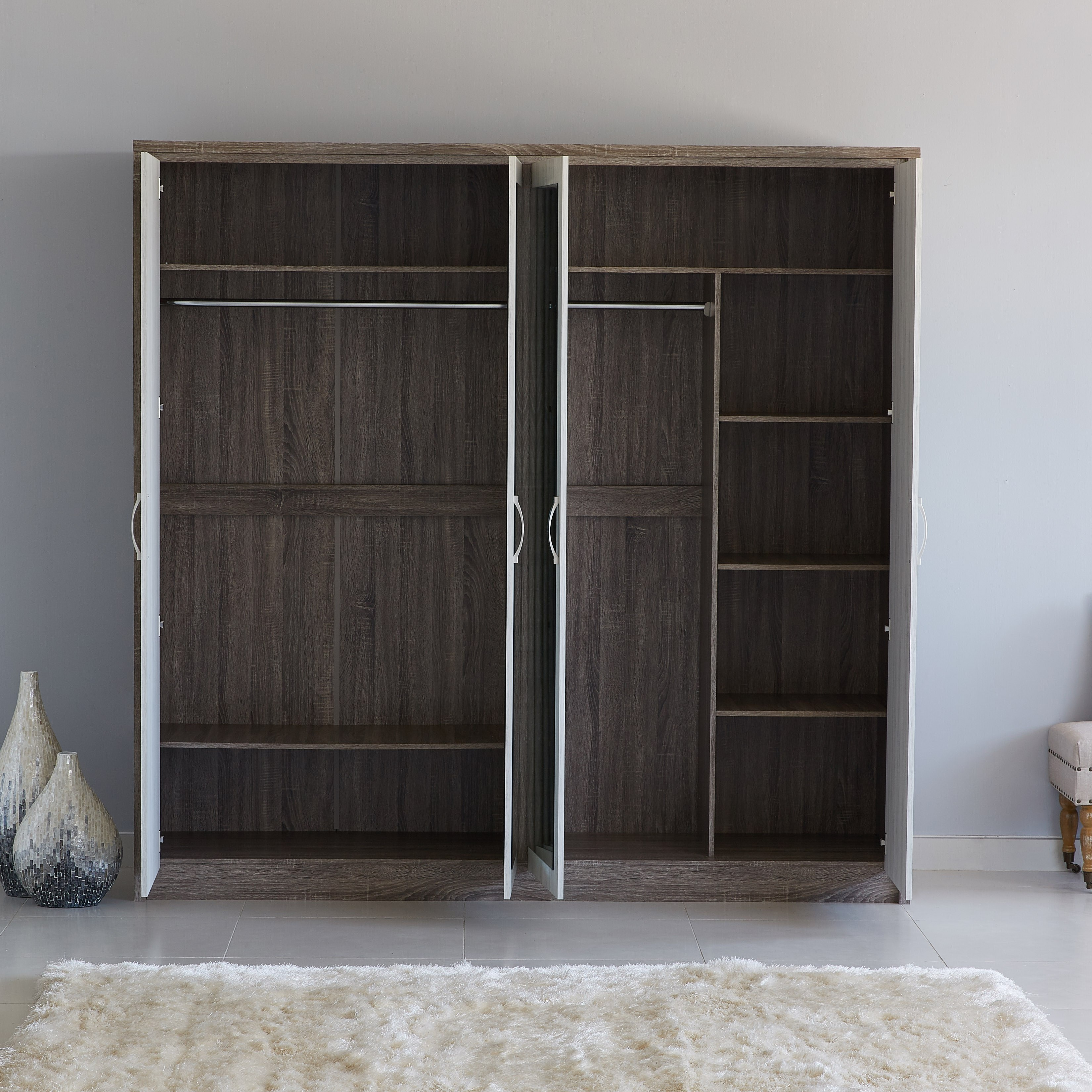 خزانة ملابس بـ 4 أبواب ومرآتين من مارس-hbxfurniture-wardrobes-image-3