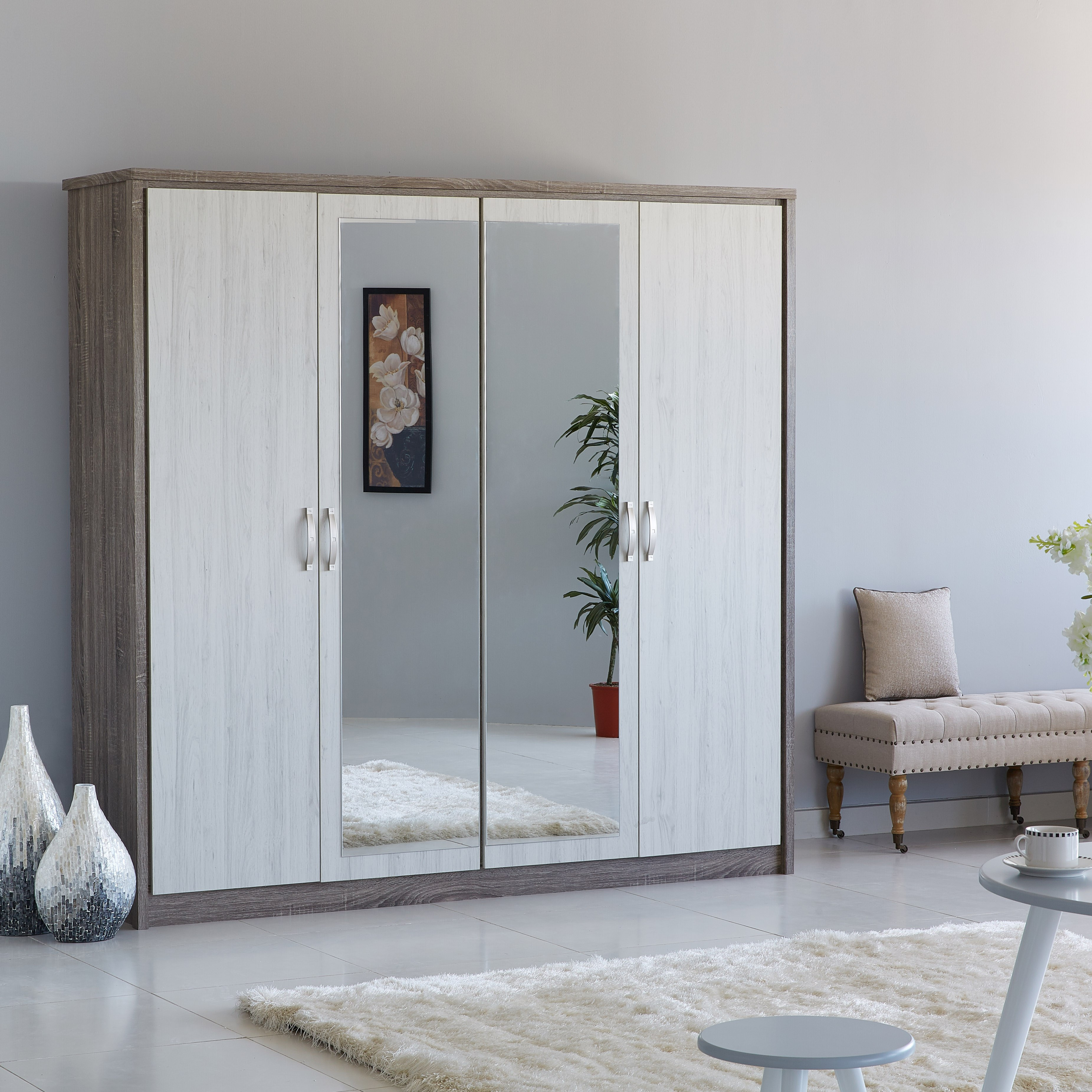 خزانة ملابس بـ 4 أبواب ومرآتين من مارس-hbxfurniture-wardrobes-image-5