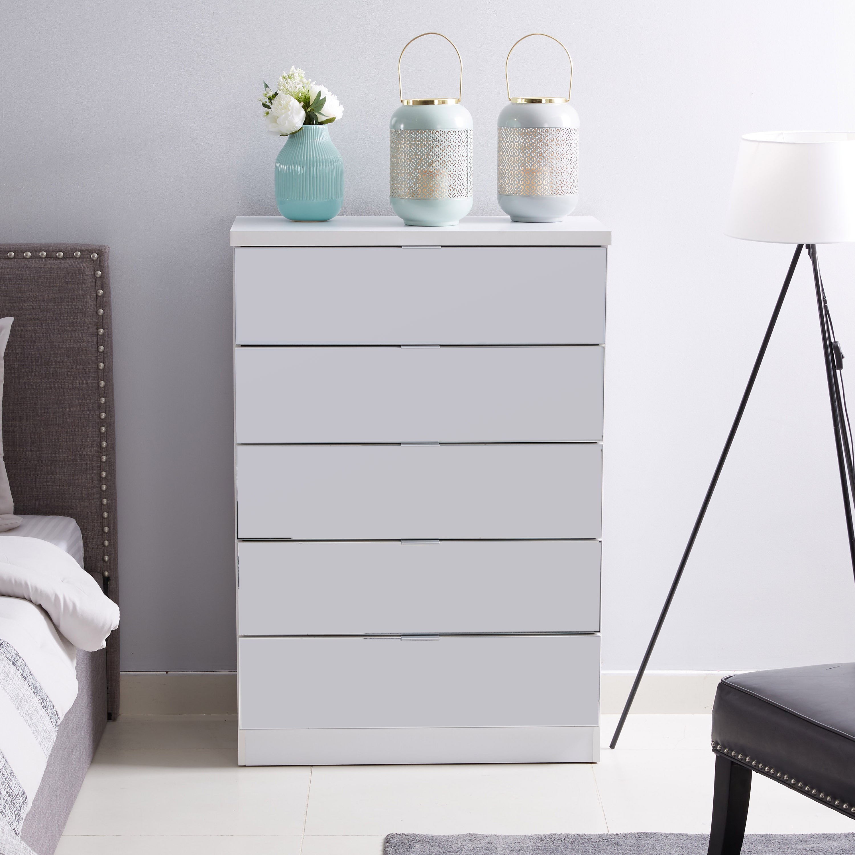 وحدة تخزين بـ 5 أدراج ومرآة من تايلور-hbxfurniture-dressersandchests-chestofdrawers-image-4